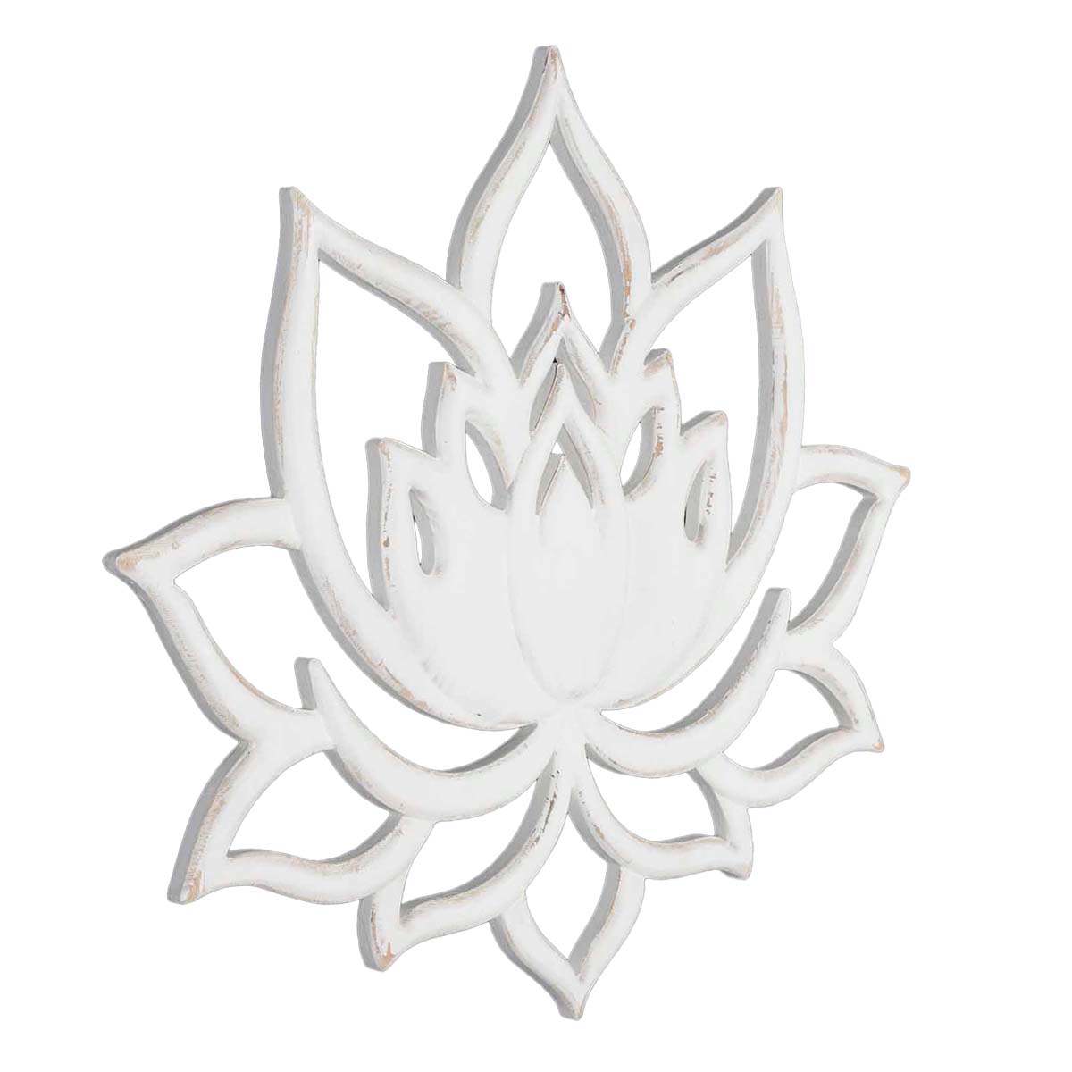 Found And Fable White Lotus Flower Wood Wall Decor