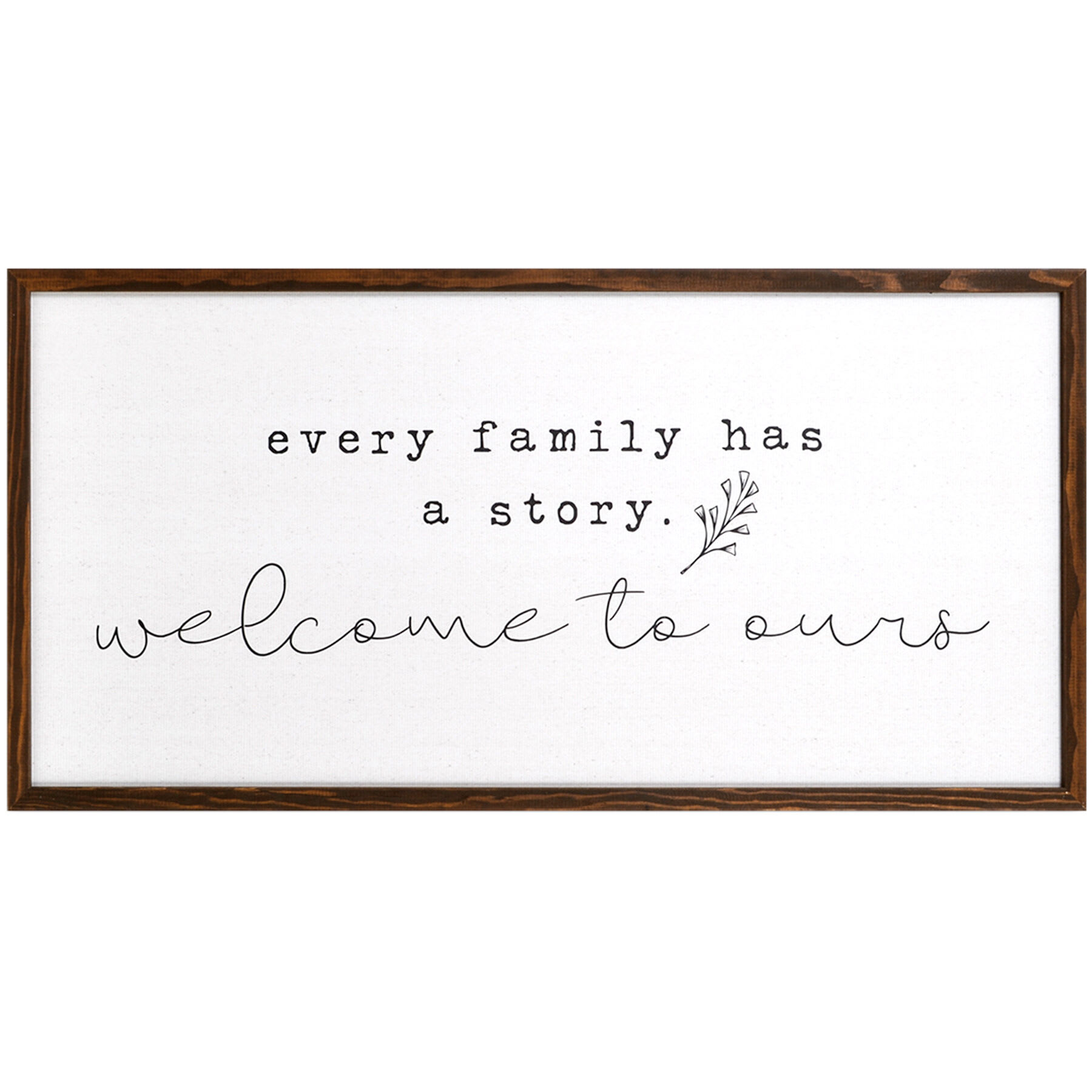 Honeybloom Every Family Has a Story Framed Canvas Wall Sign, 32x16