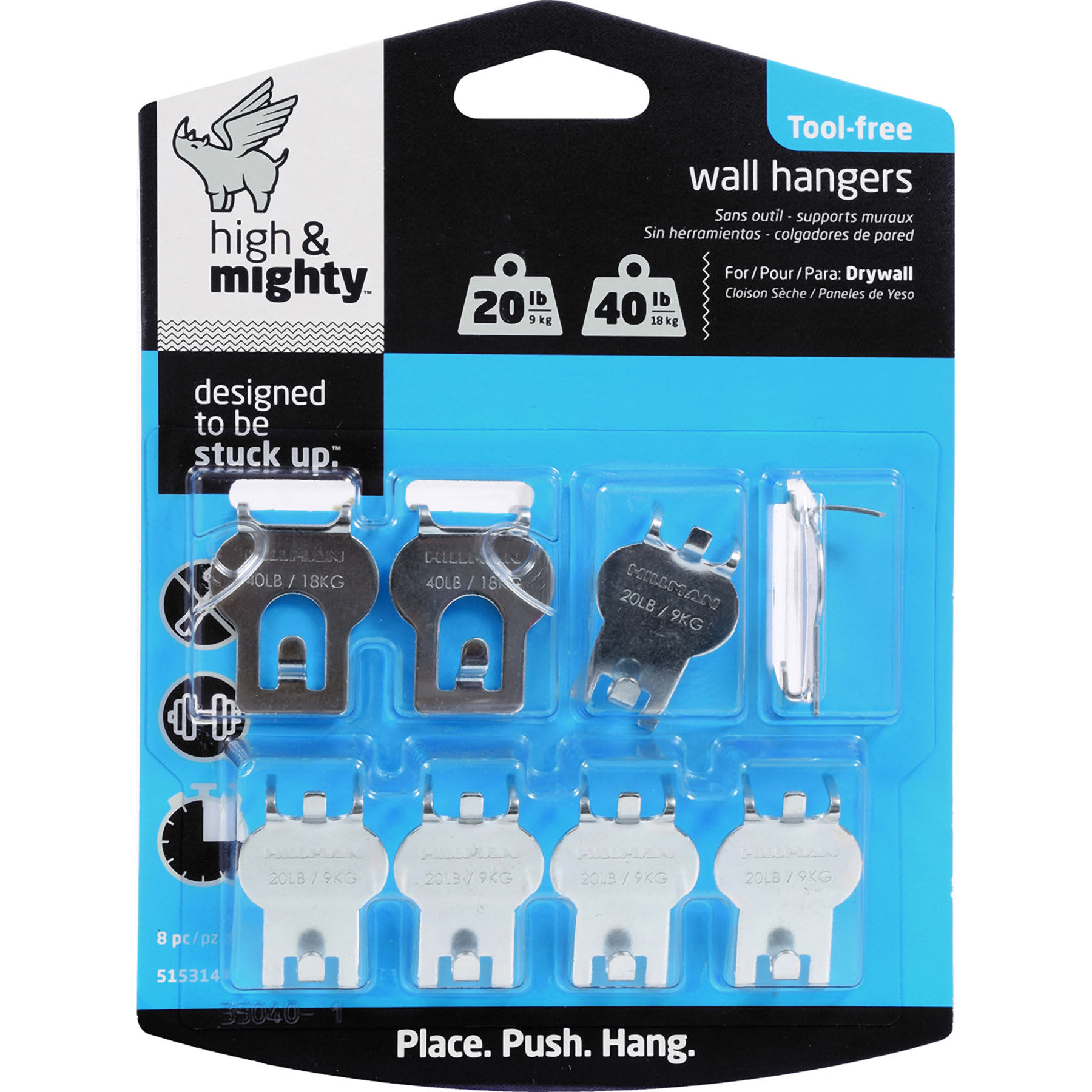 8-Piece Tool Free Wall Hanging Set