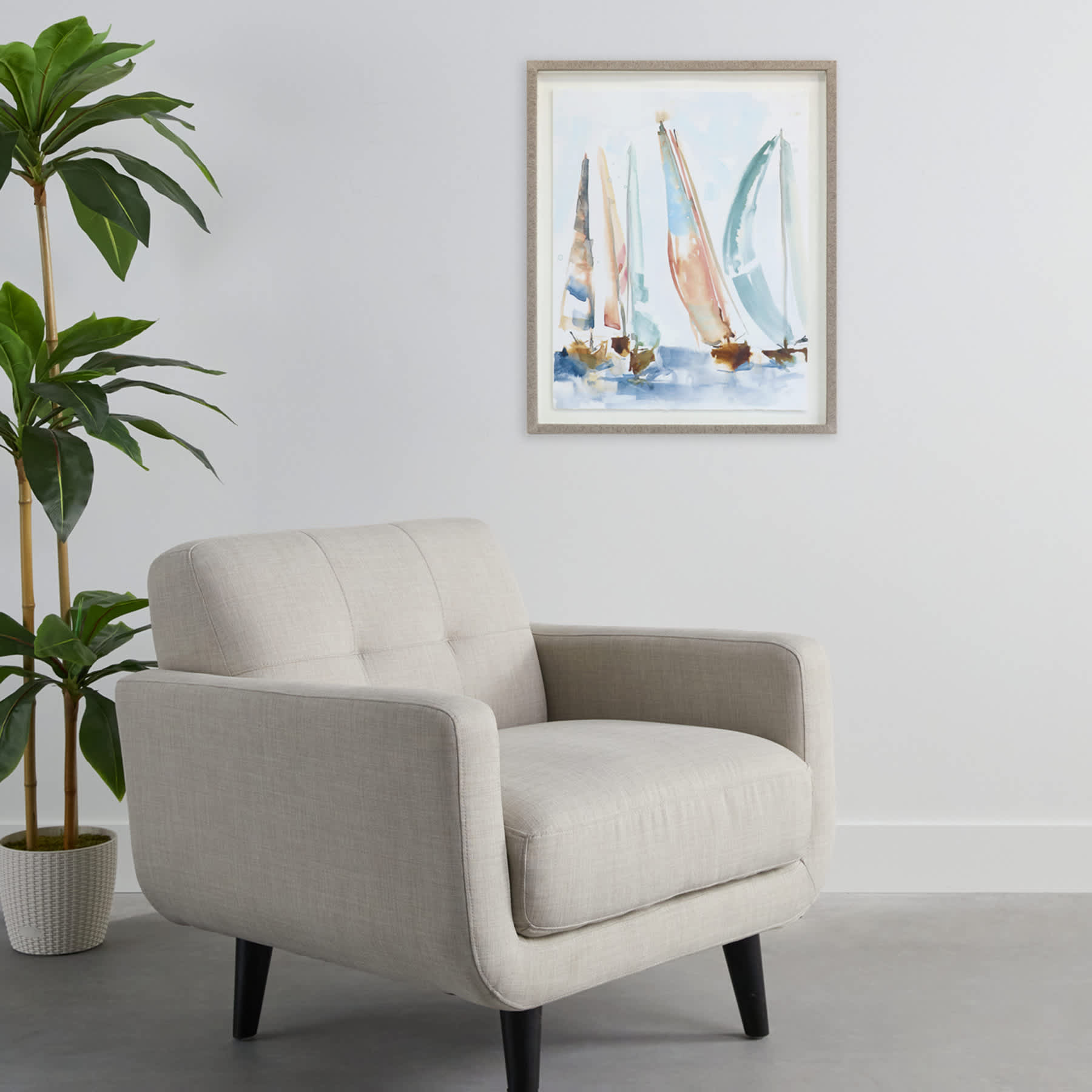 Honeybloom Glass Framed Sailboats Print Wall Art, 24x30