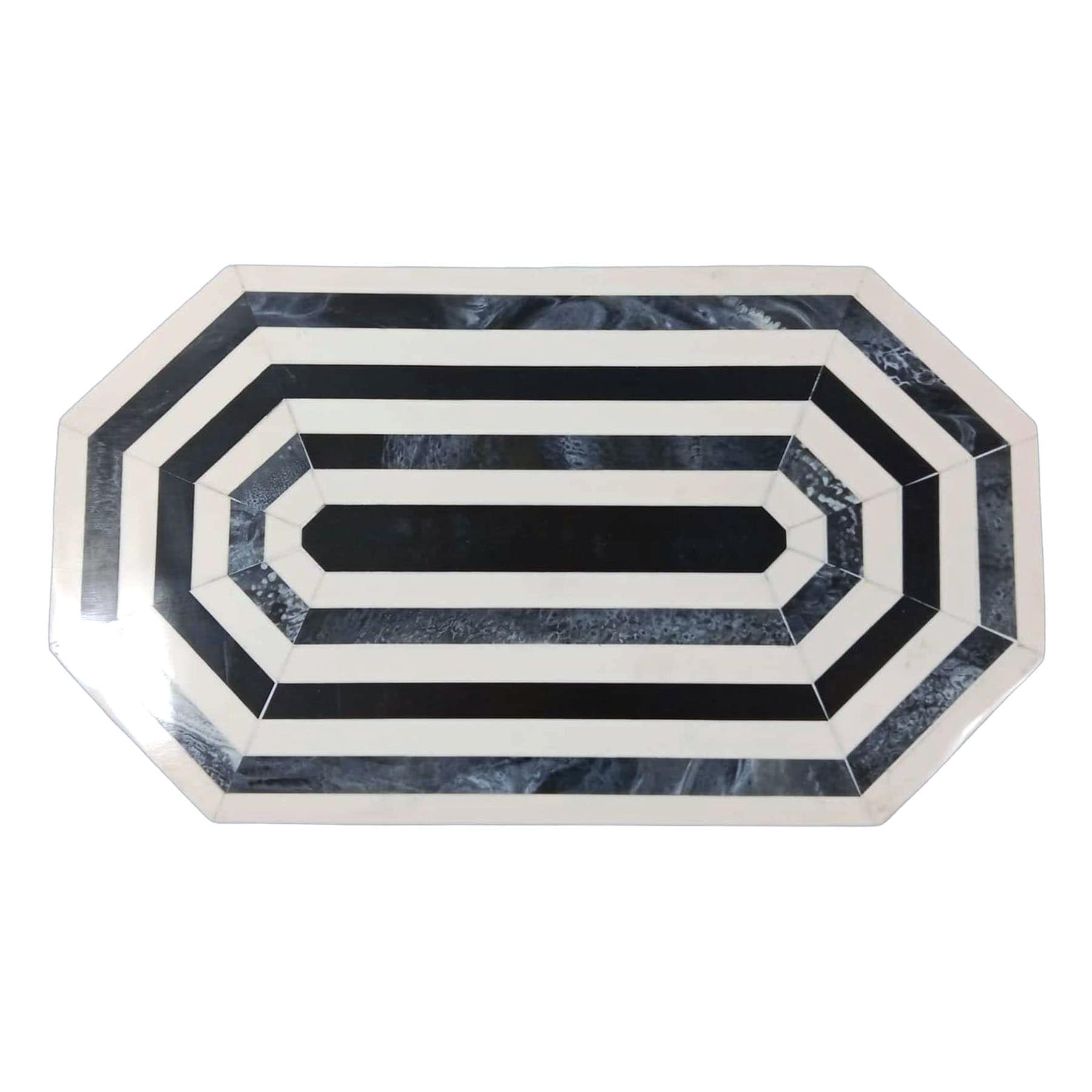 Providence Black & White Striped Decorative Box, 14x8