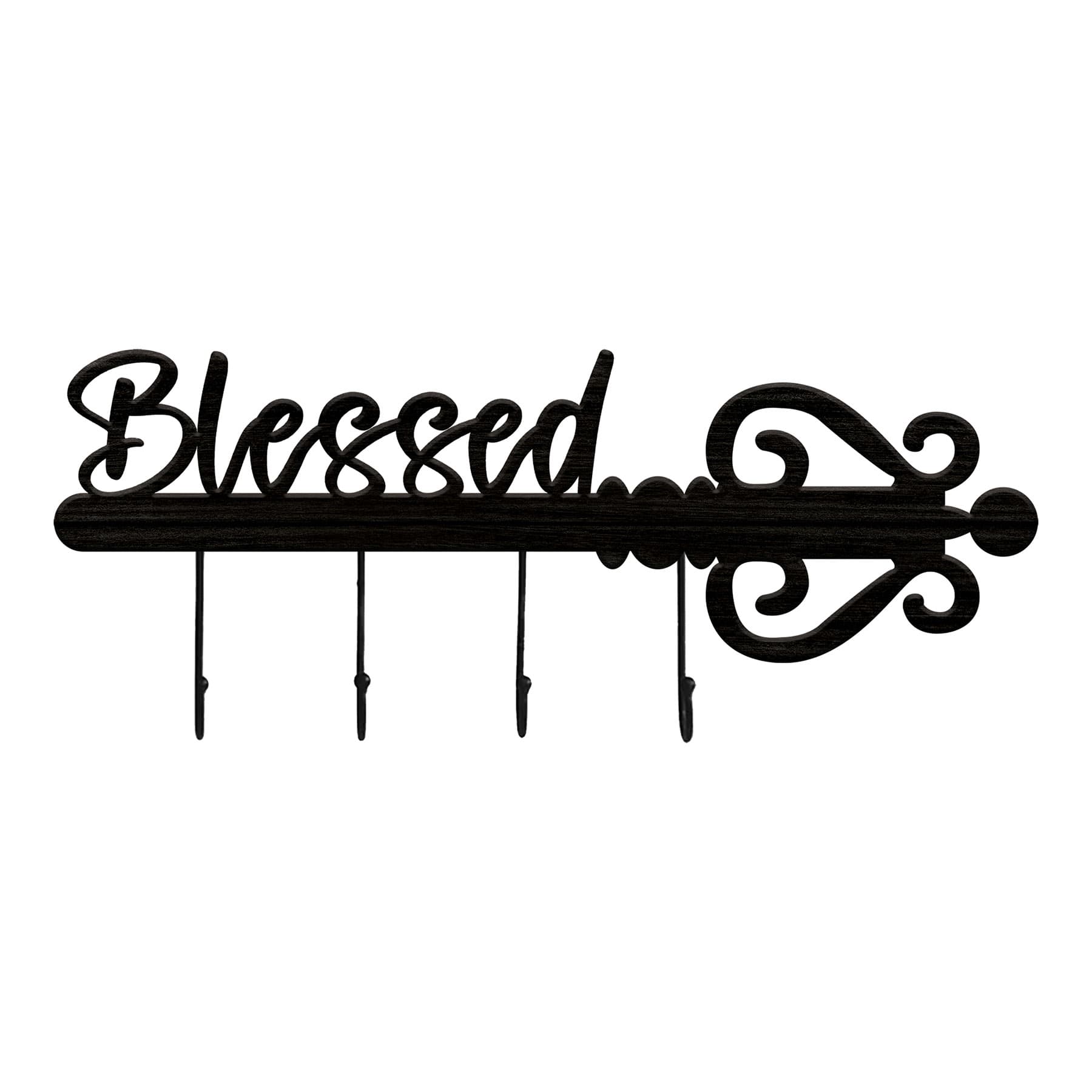 Blessed Wall Sign eith Hooks, 8X20