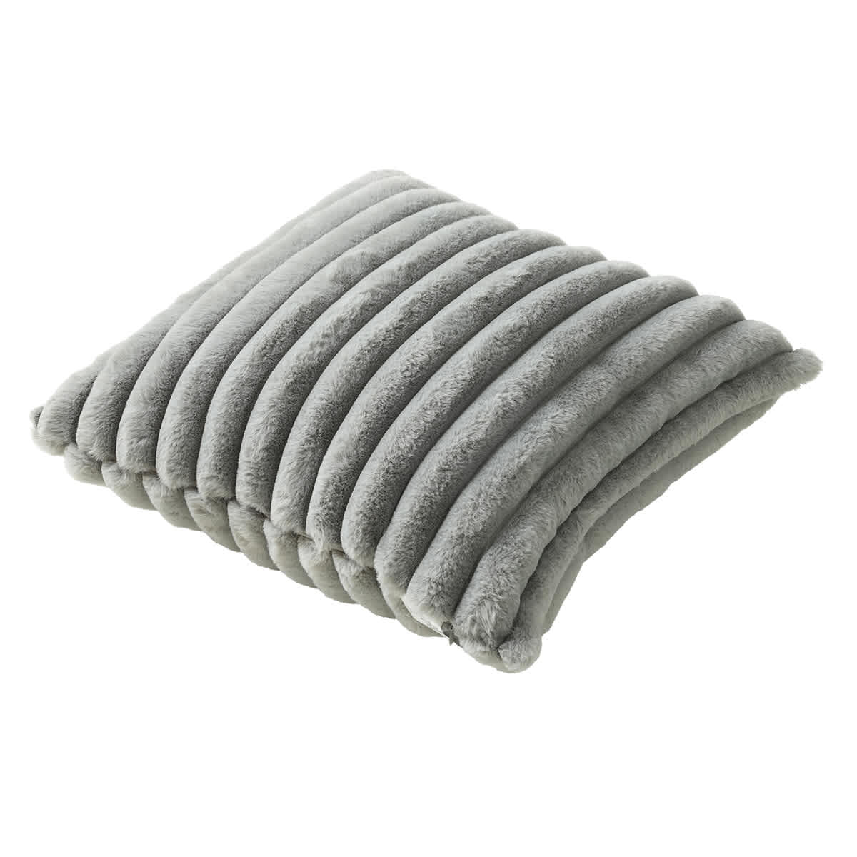 Grey Wide Rib Throw Pillow, 18"