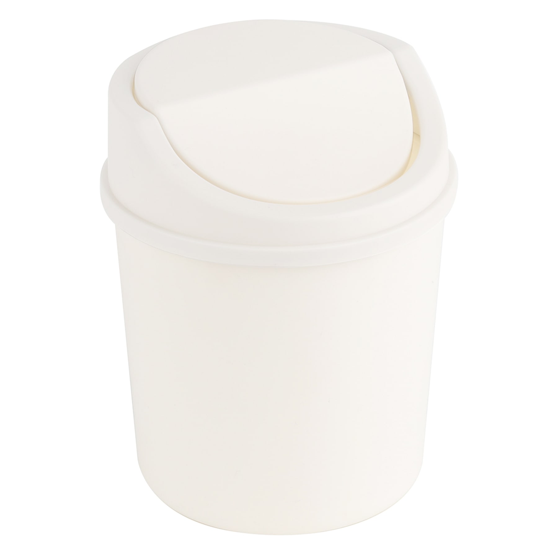 Bright White Lidded Wastebasket, 1.5l