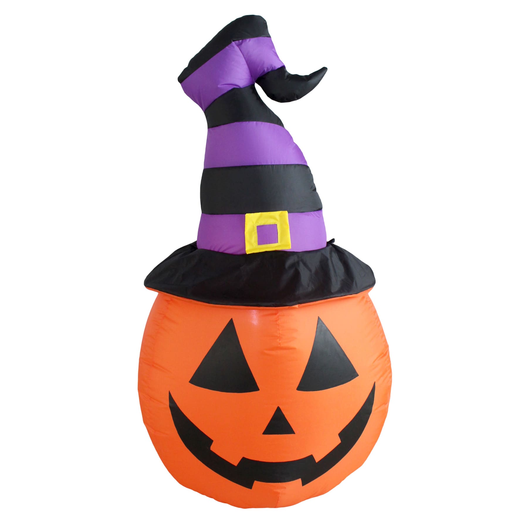 Jack-o'-Lantern with Witch Hat Halloween Inflatable, 4'