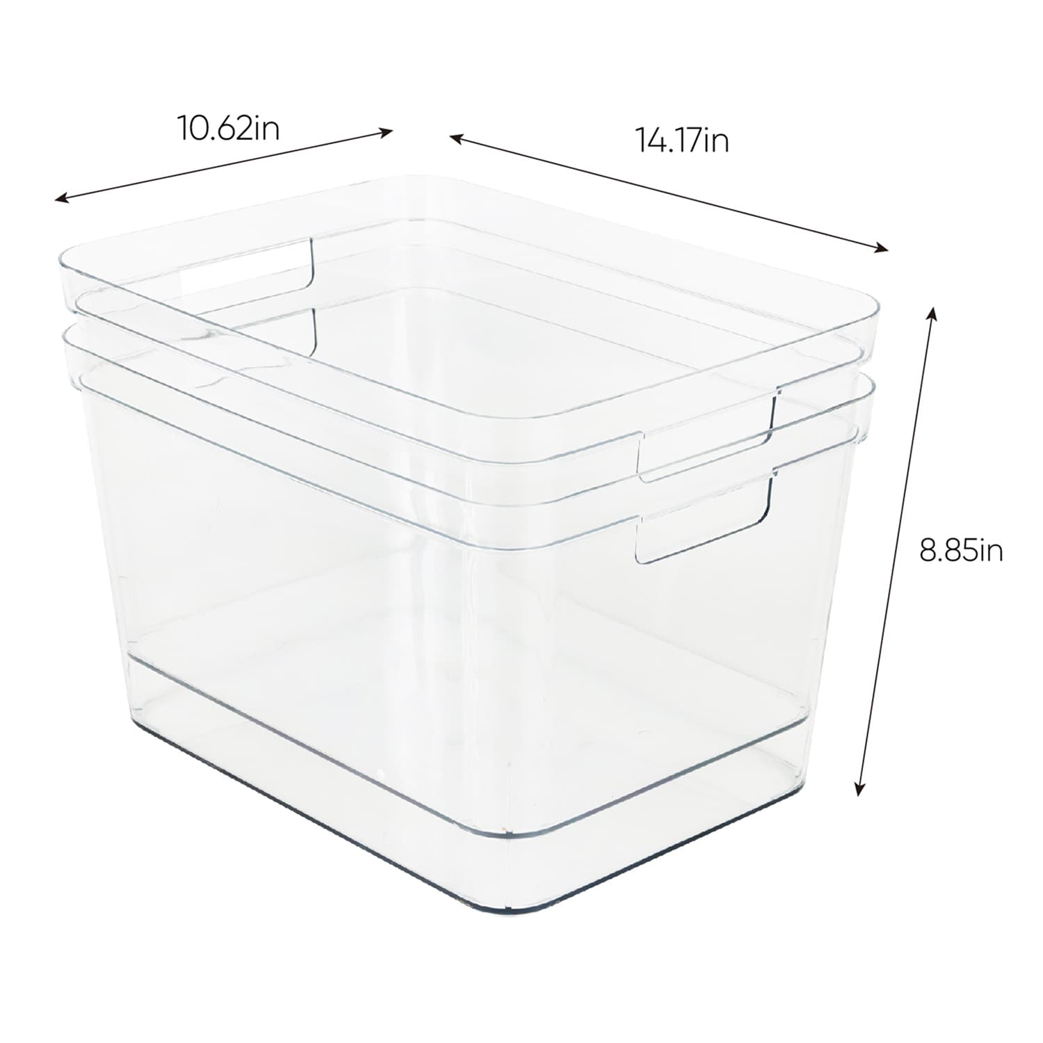 2-Pack Clear Bin Set, 20l
