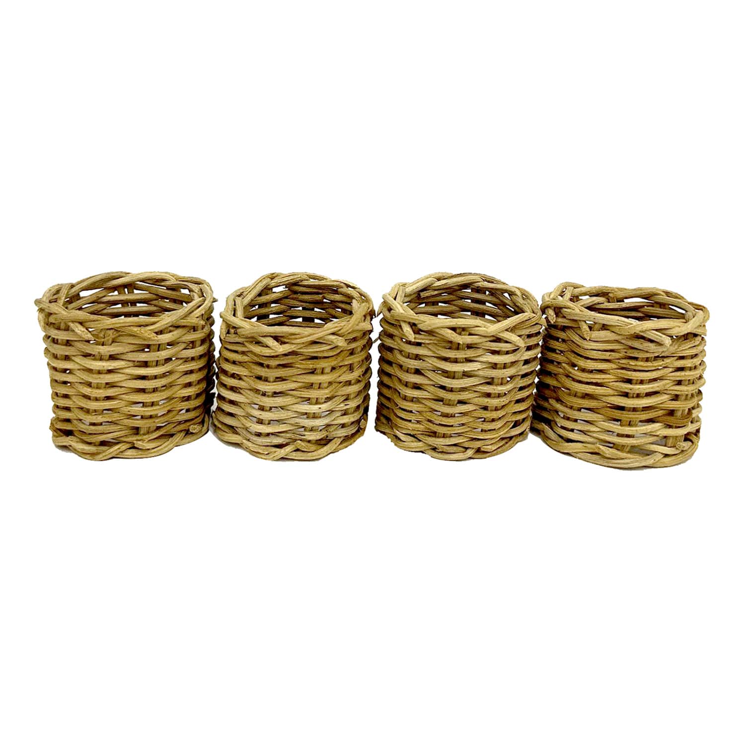 Set of 4 Natural Rattan Napkin Rings