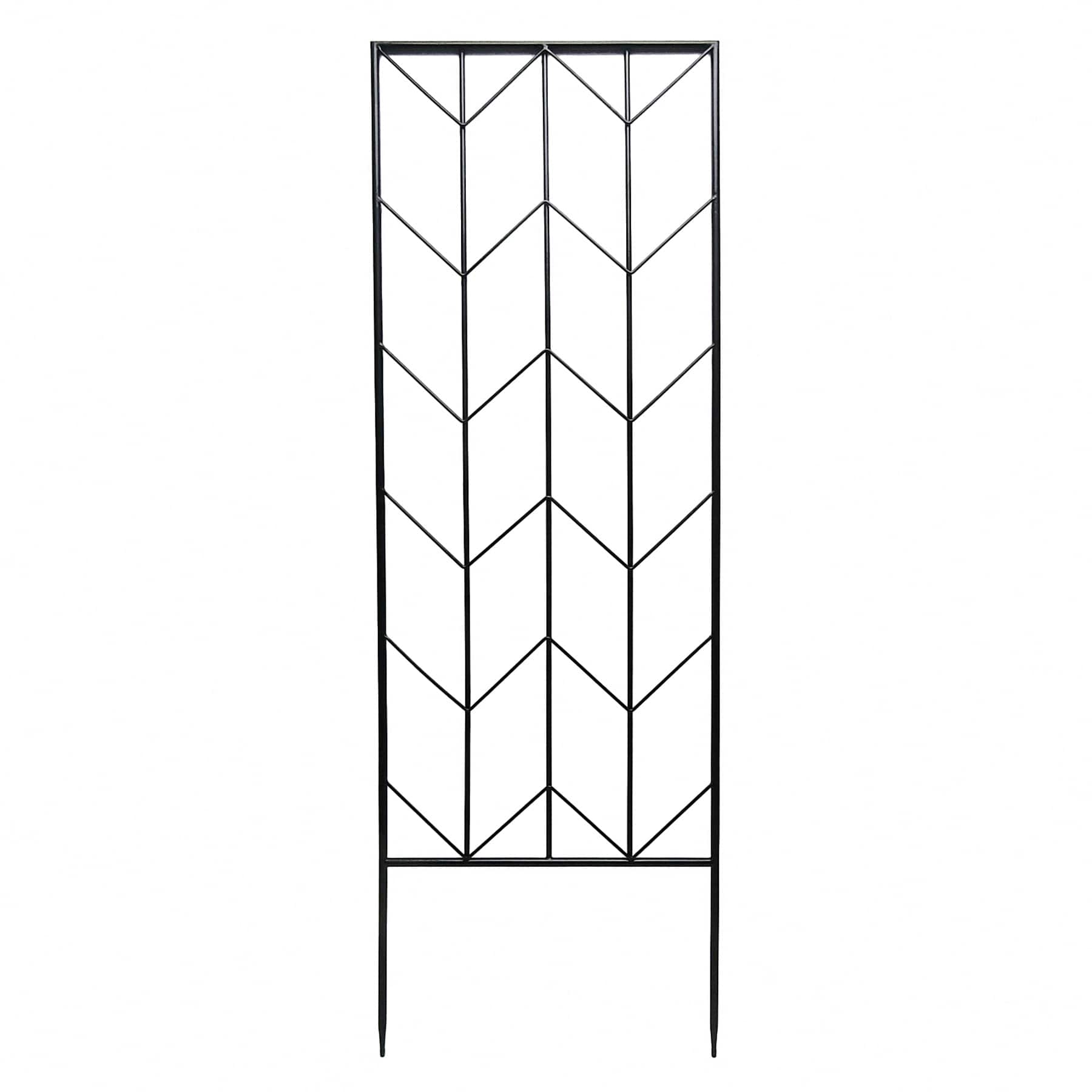Black Metal Chevron Garden Trellis, 62"