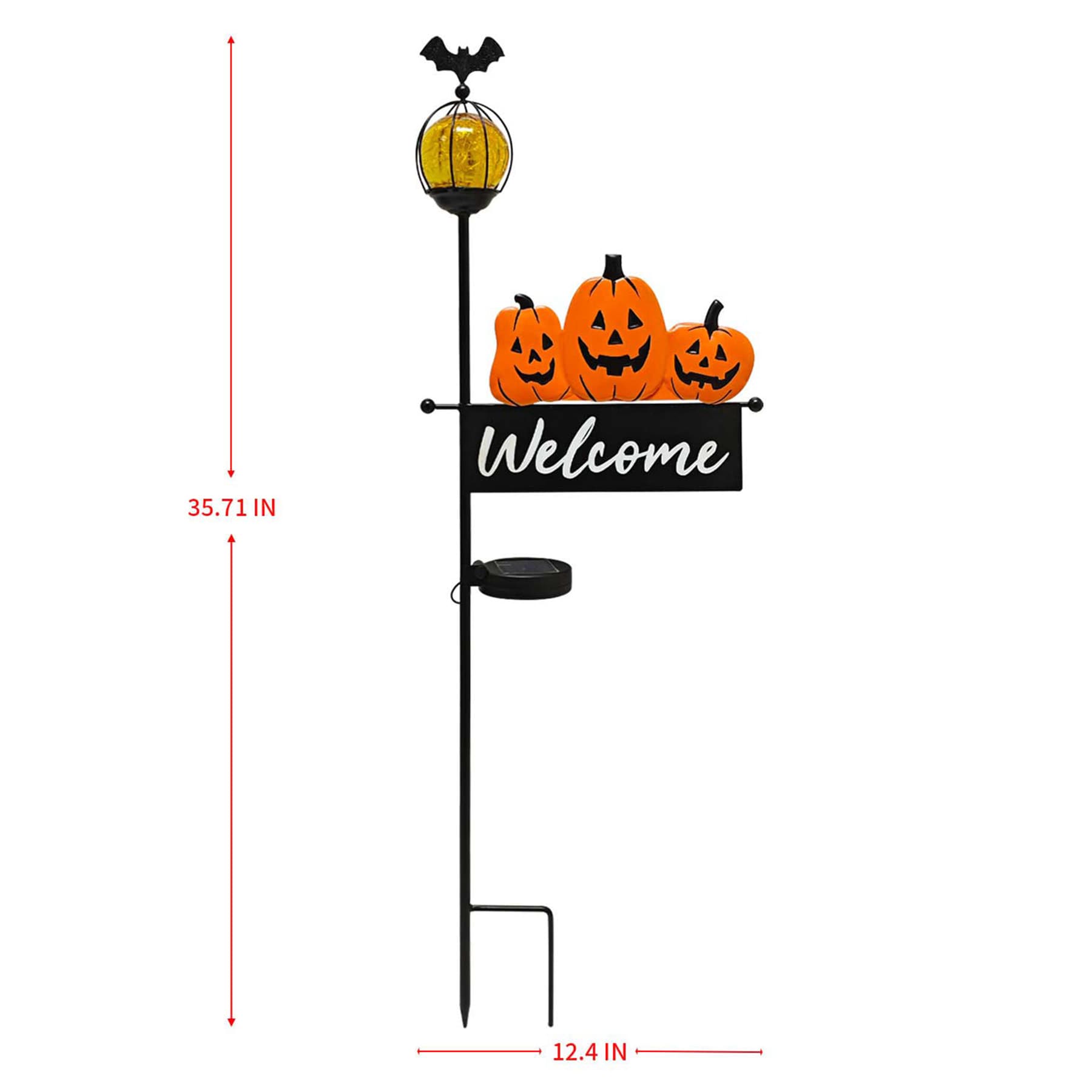 Happy Haunting Solar Lit Welcome Yardstake, 35"