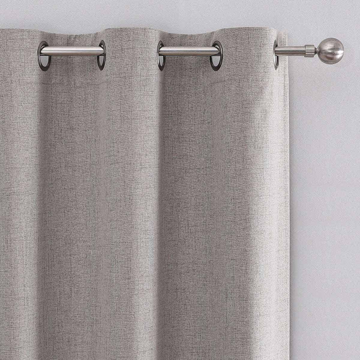 2-Pack Linen Magnetic Closure Blackout Curtain Panels, 95"