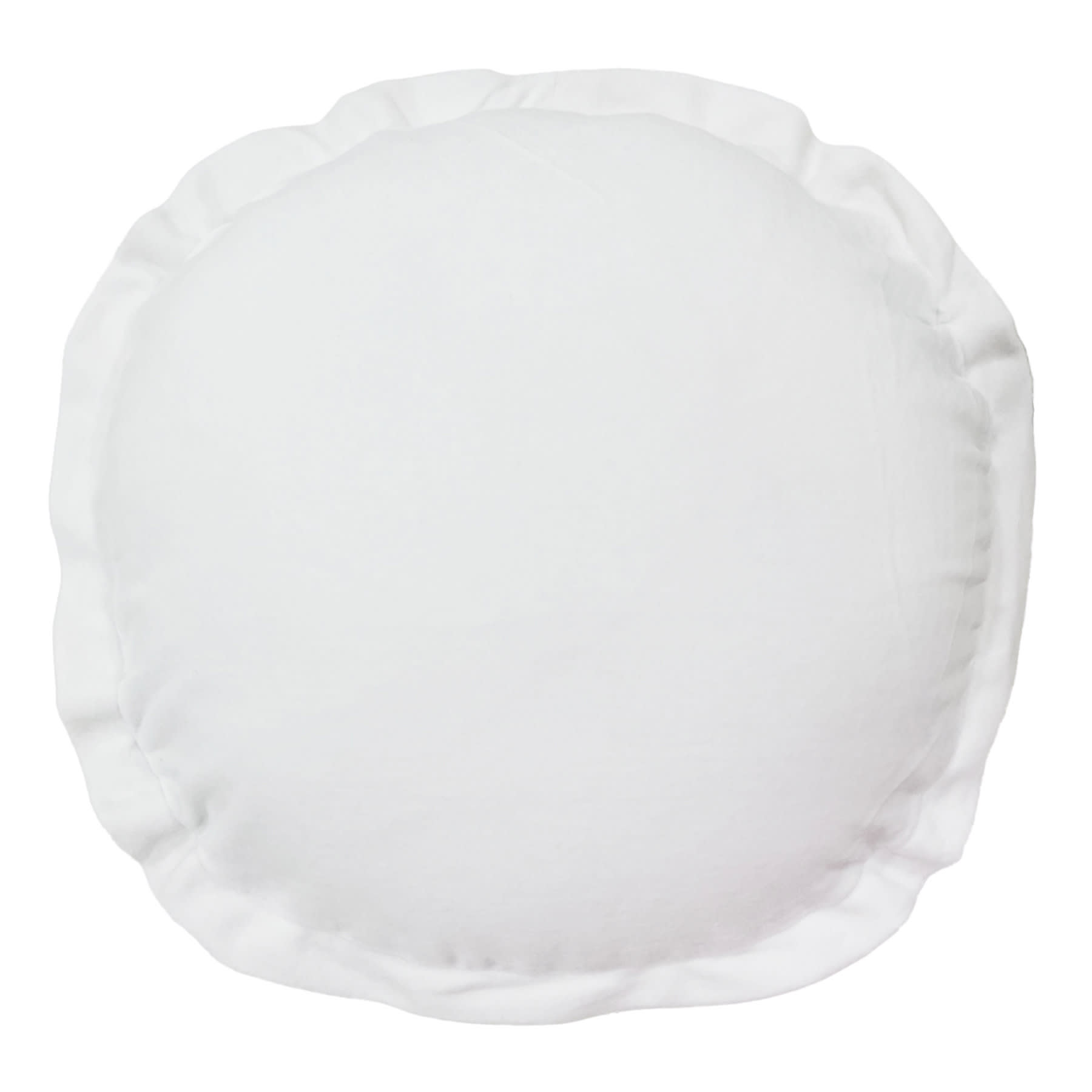 Providence White Round Throw Pillow with Flange, 16"
