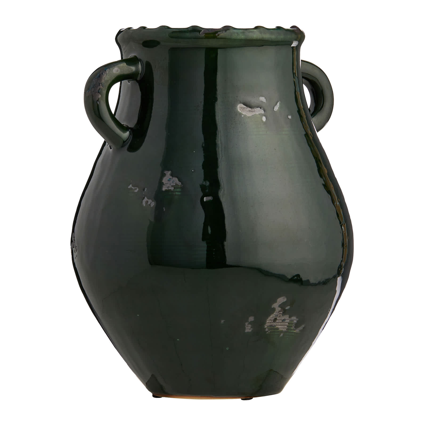 Found & Fable Green Glazed Vase, 9"