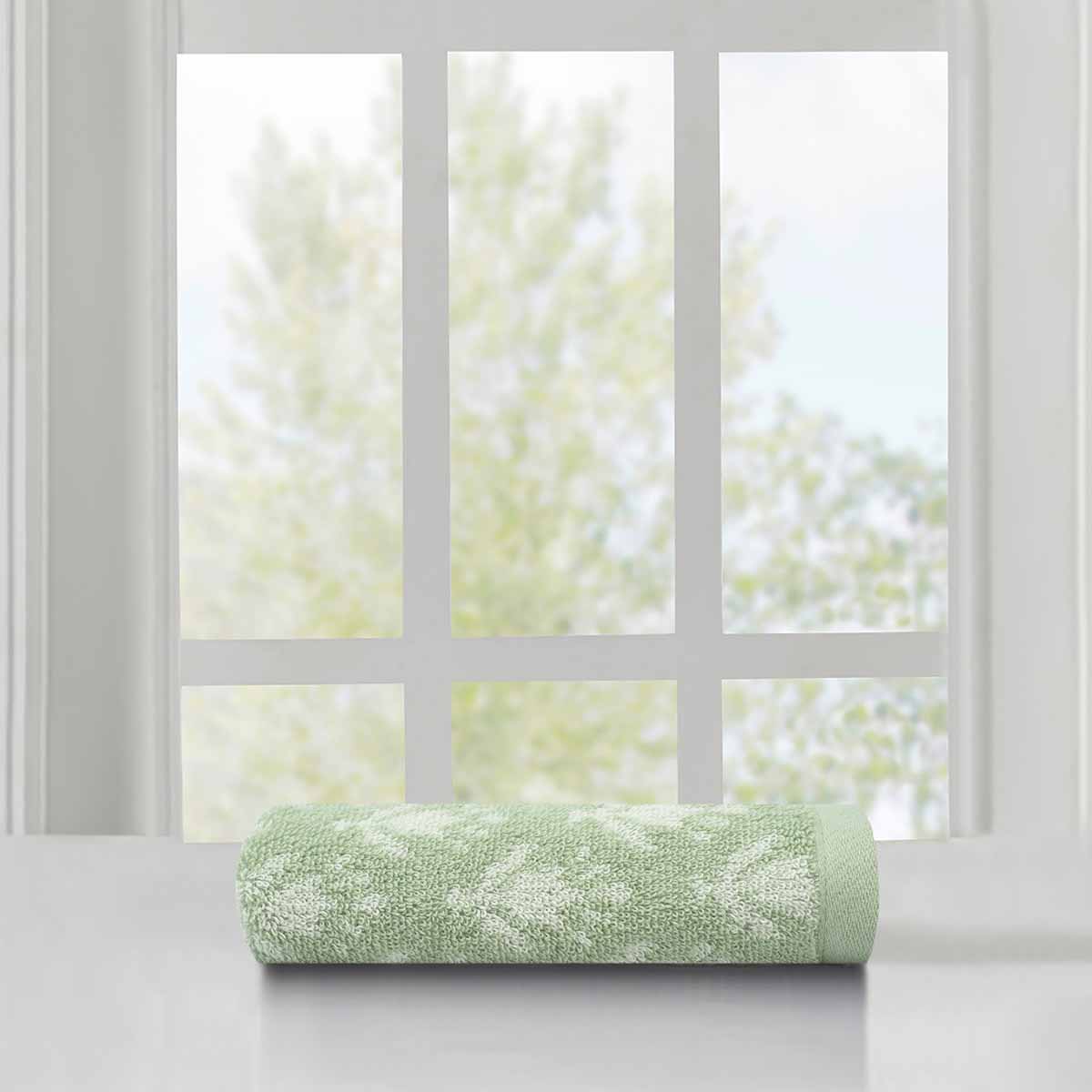 Honeybloom Plush Performance Sage Patterned Hand Towel, 16x28