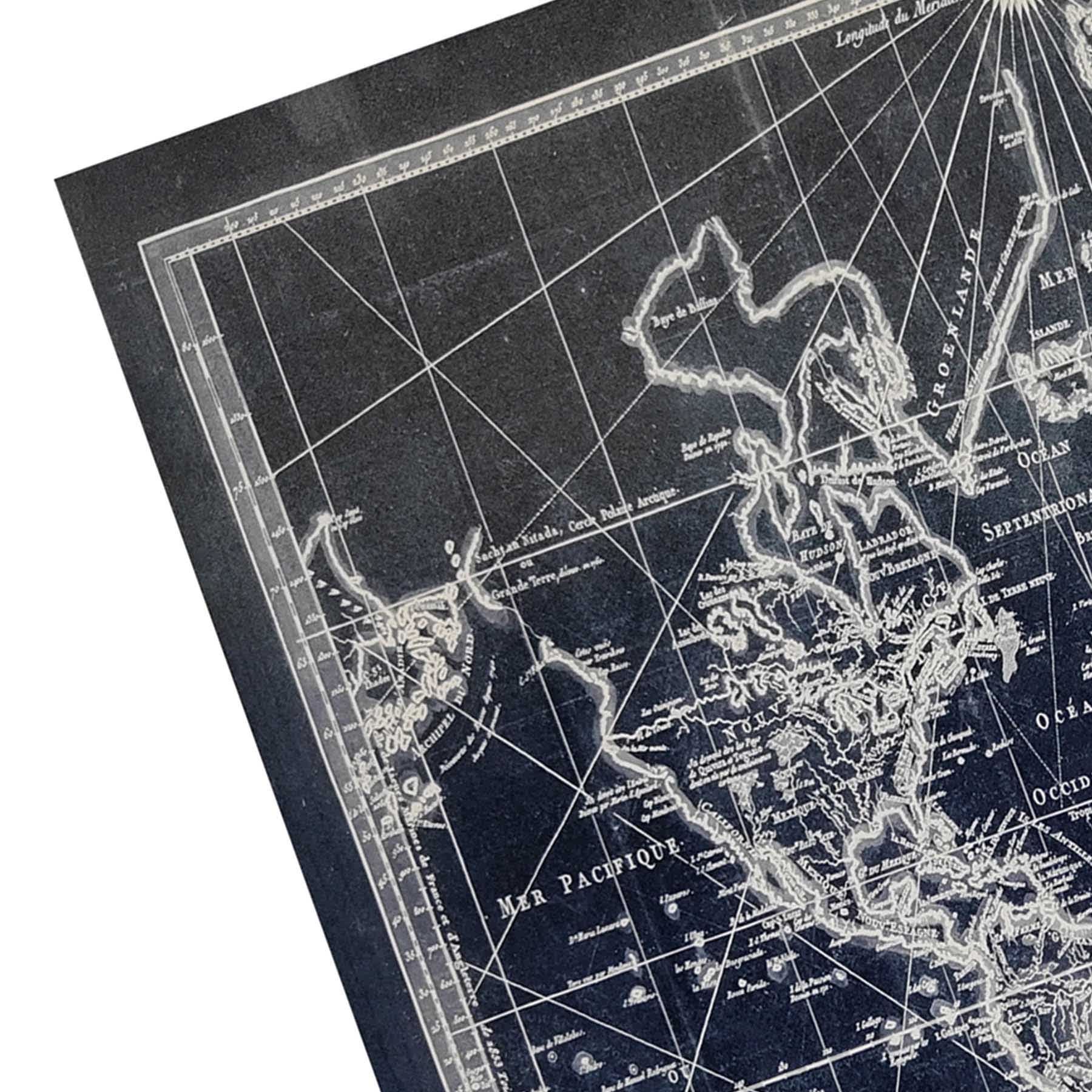 35X35 World Map Canvas Wall Art
