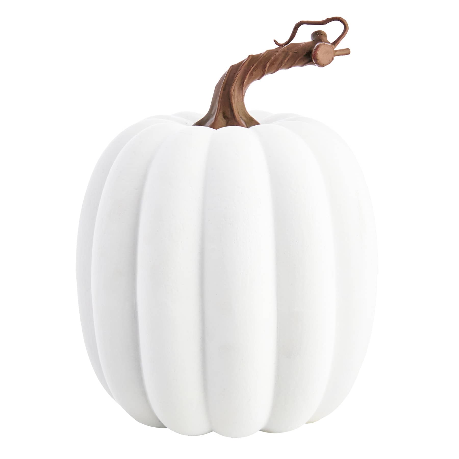 White Paper Mache Pumpkin, 5.5"