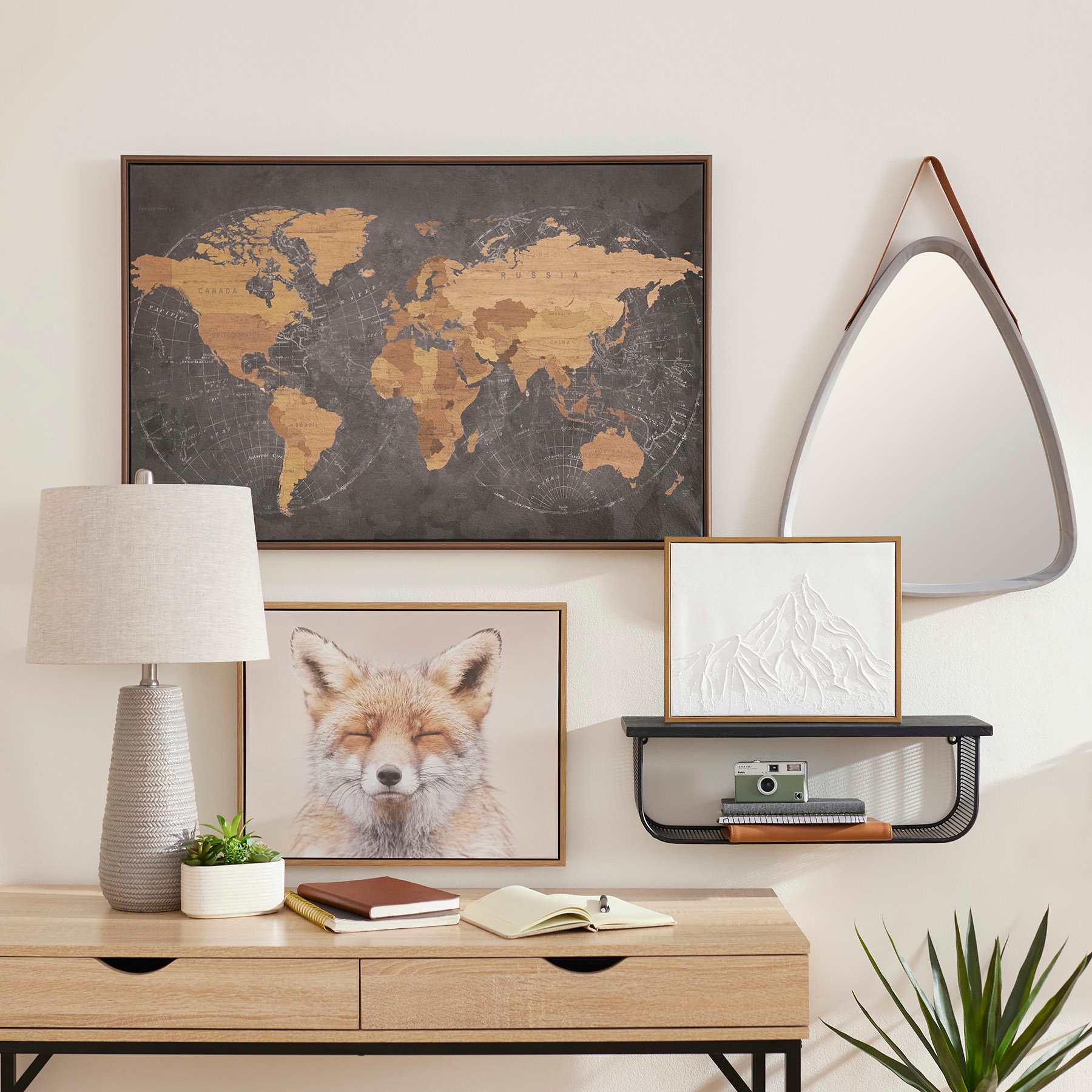 Ty Pennington World Map Canvas Wall Art, 36x24