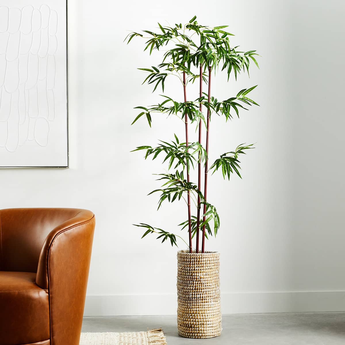Bamboo Tree in Urn Basket, 6.5'