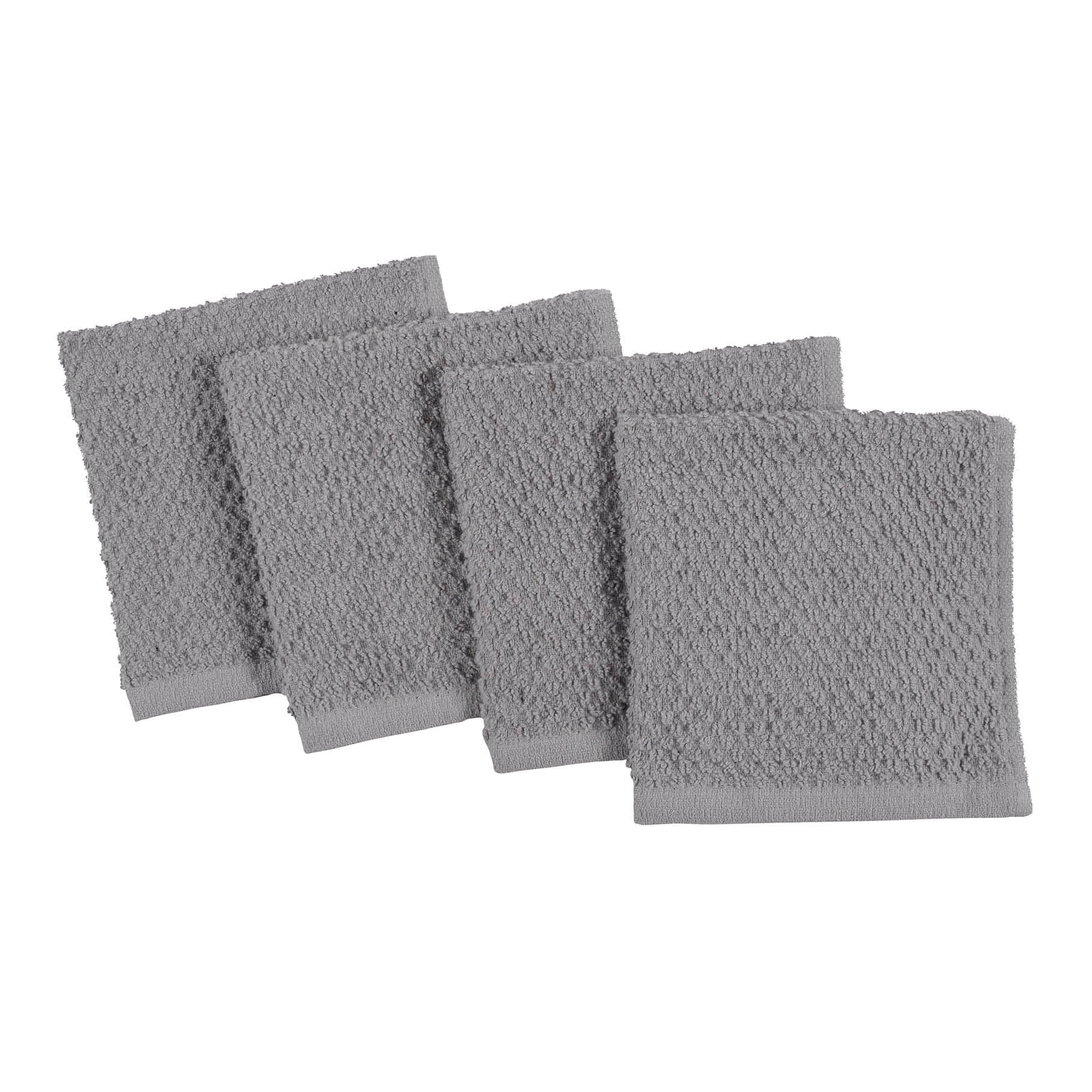 Set of 4 Grey Bar Mop Towels