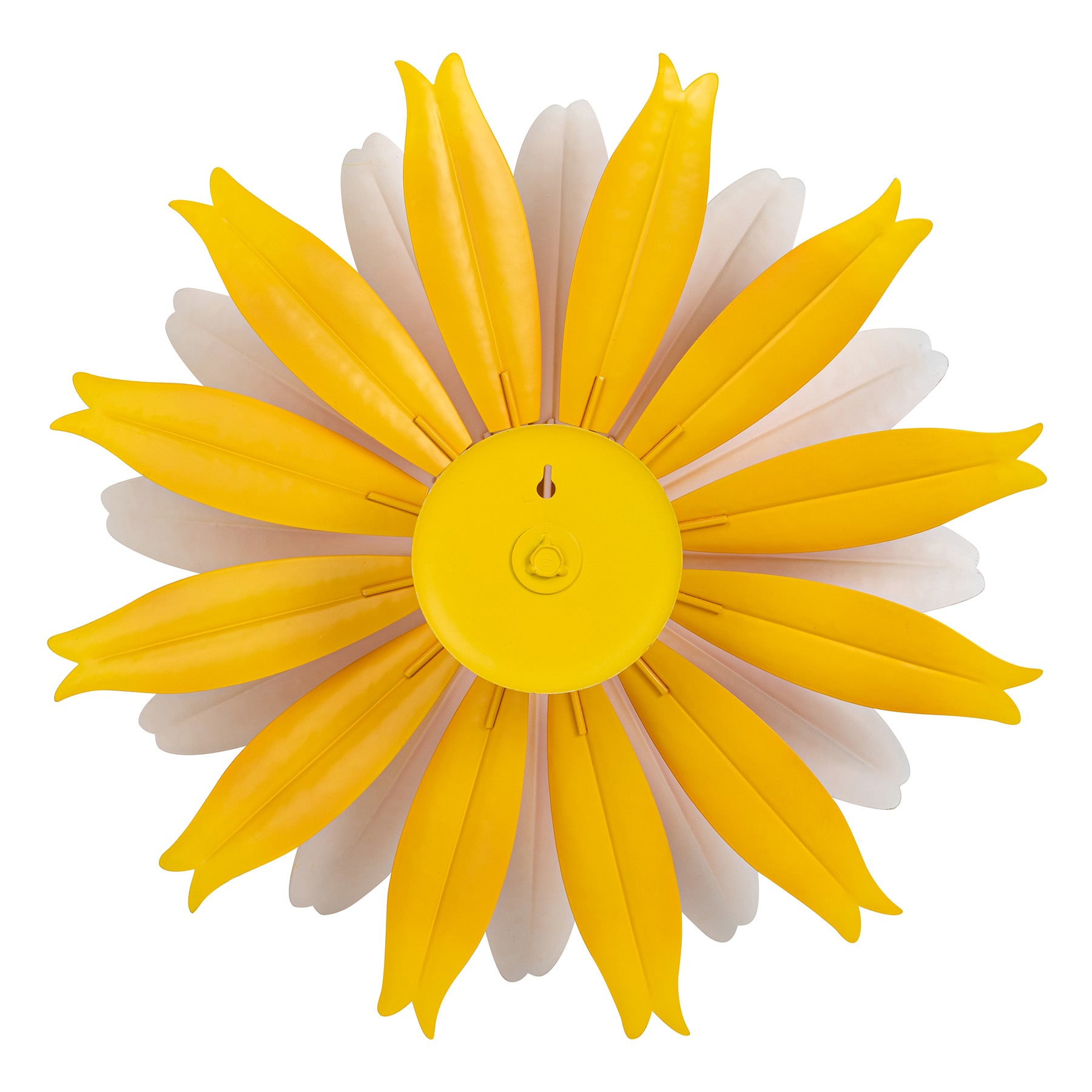 Yellow Metal Flower Outdoor Wall Spinner, 18"