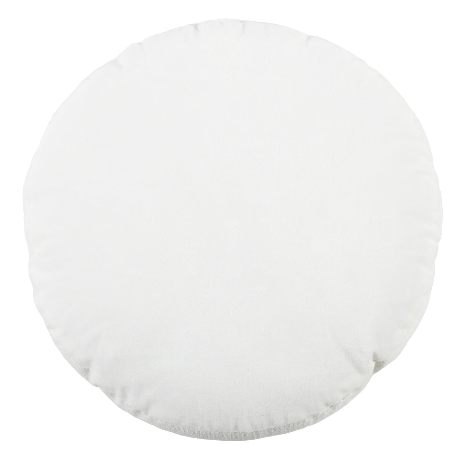 Crosby St. White Cotton Slub & Velvet Round Throw Pillow, 16"