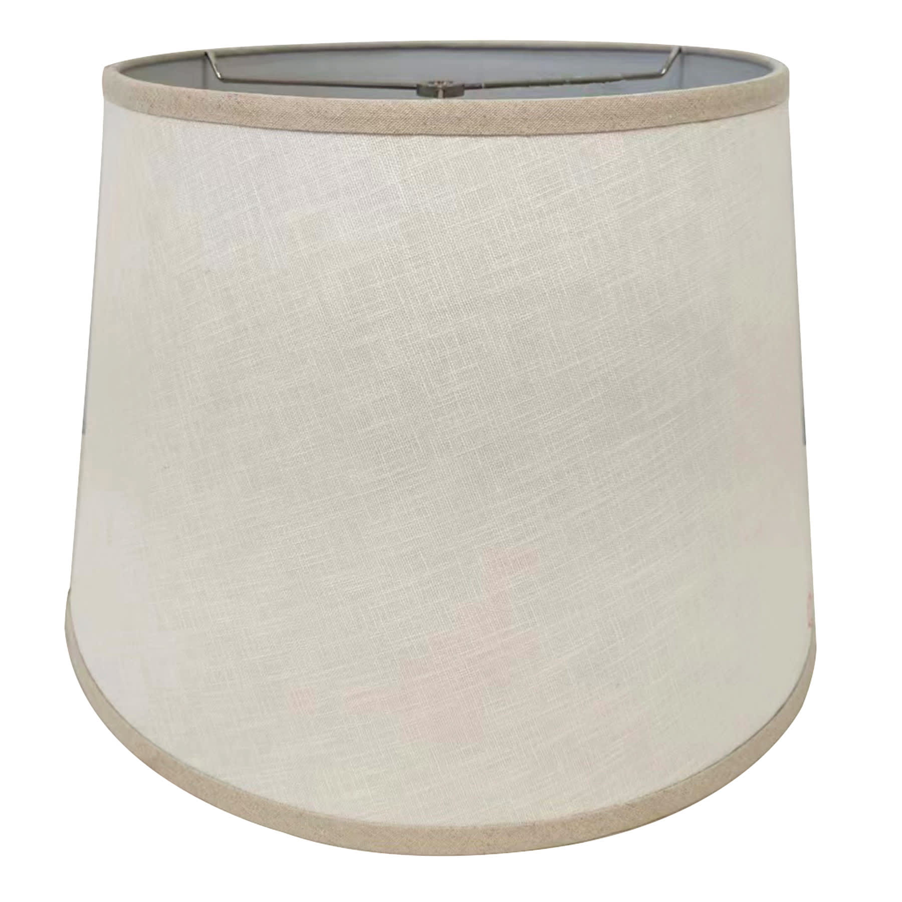 Off-White with Tan Tapered Drum Large Table Lamp Shade, 13x17x12