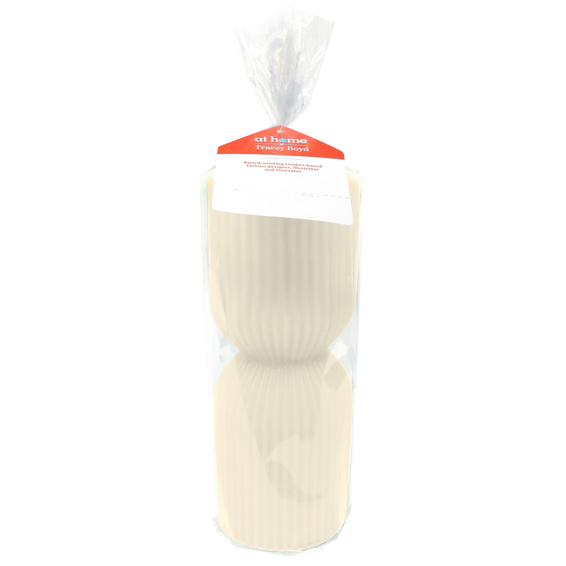 Tracey Boyd White Unscented Totem Pillar Candle, 3x8