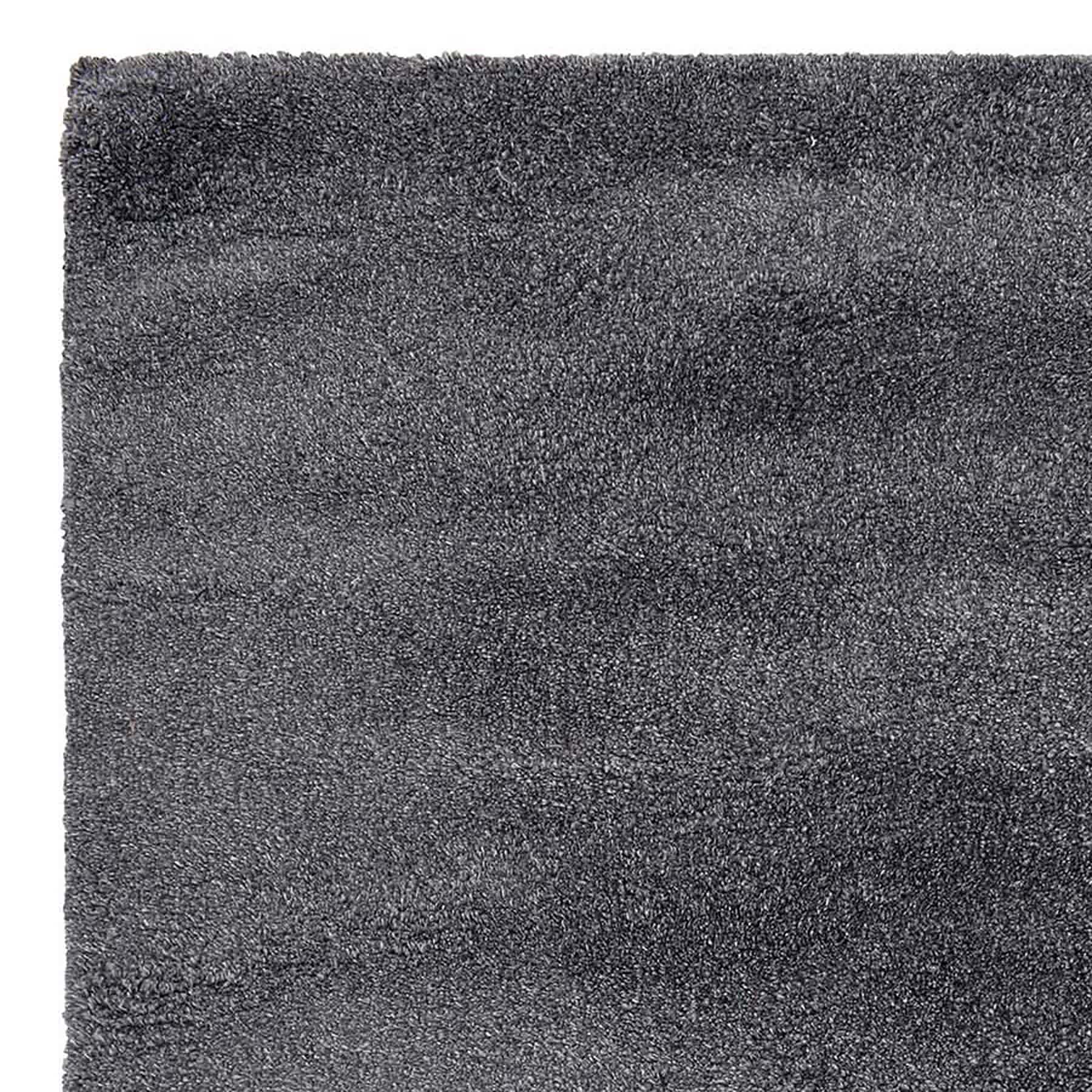 (C179) Macy Charcoal Grey Shag Area Rug, 5x7