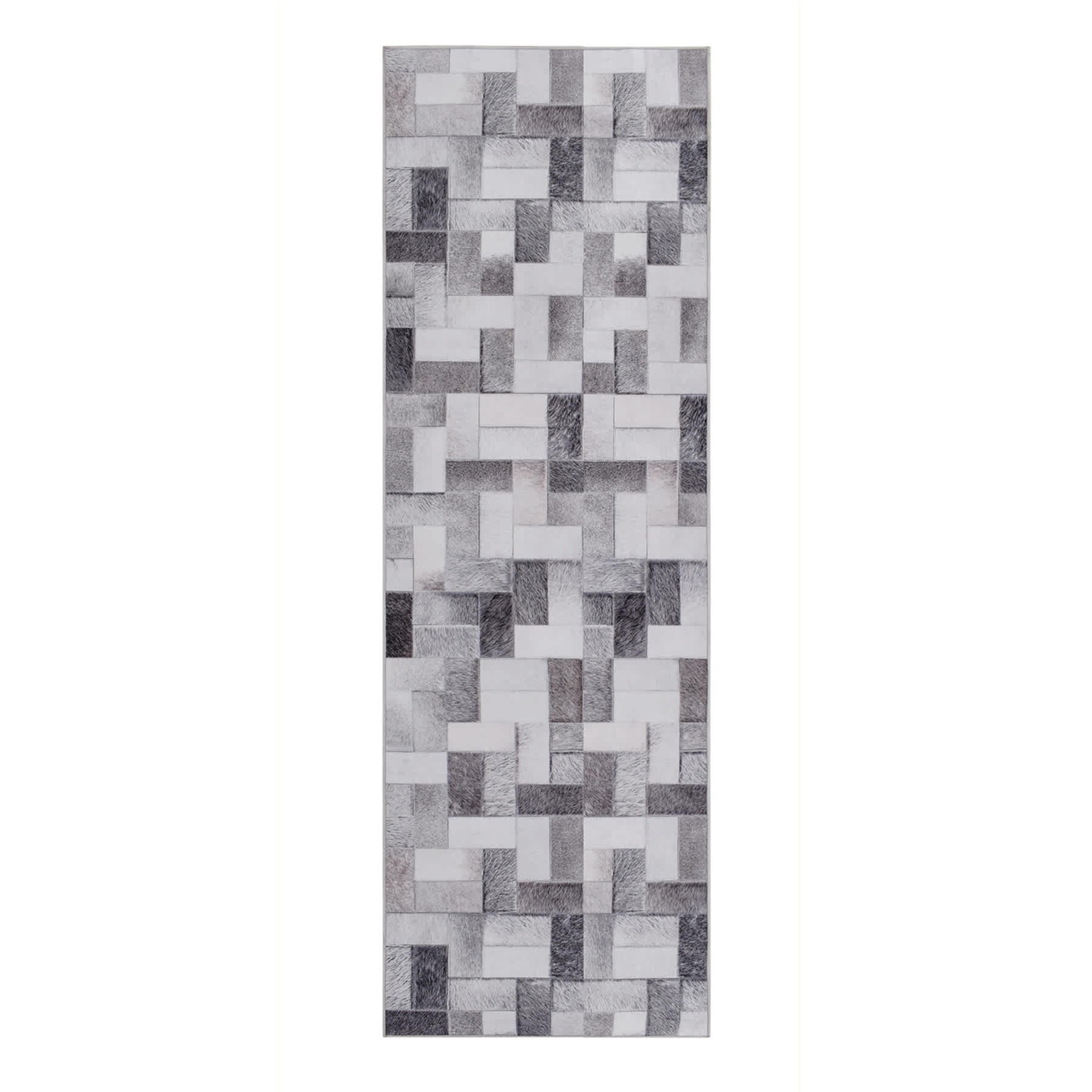 (D537) Crosby St. Nova Grey Printed Runner, 2x7