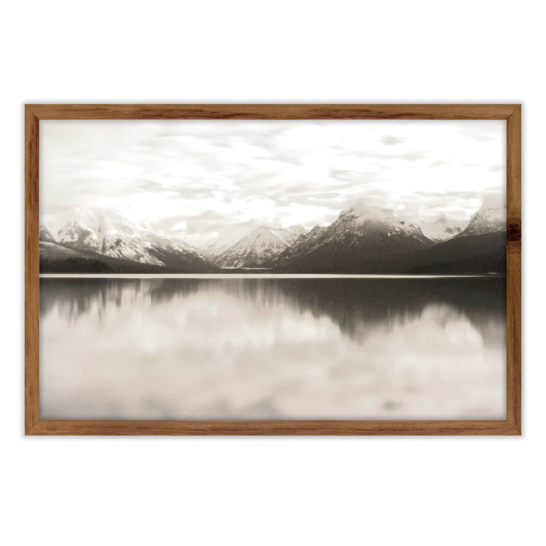 Ty Pennington Glass Framed Mountain Reflection Wall Art, 24x36