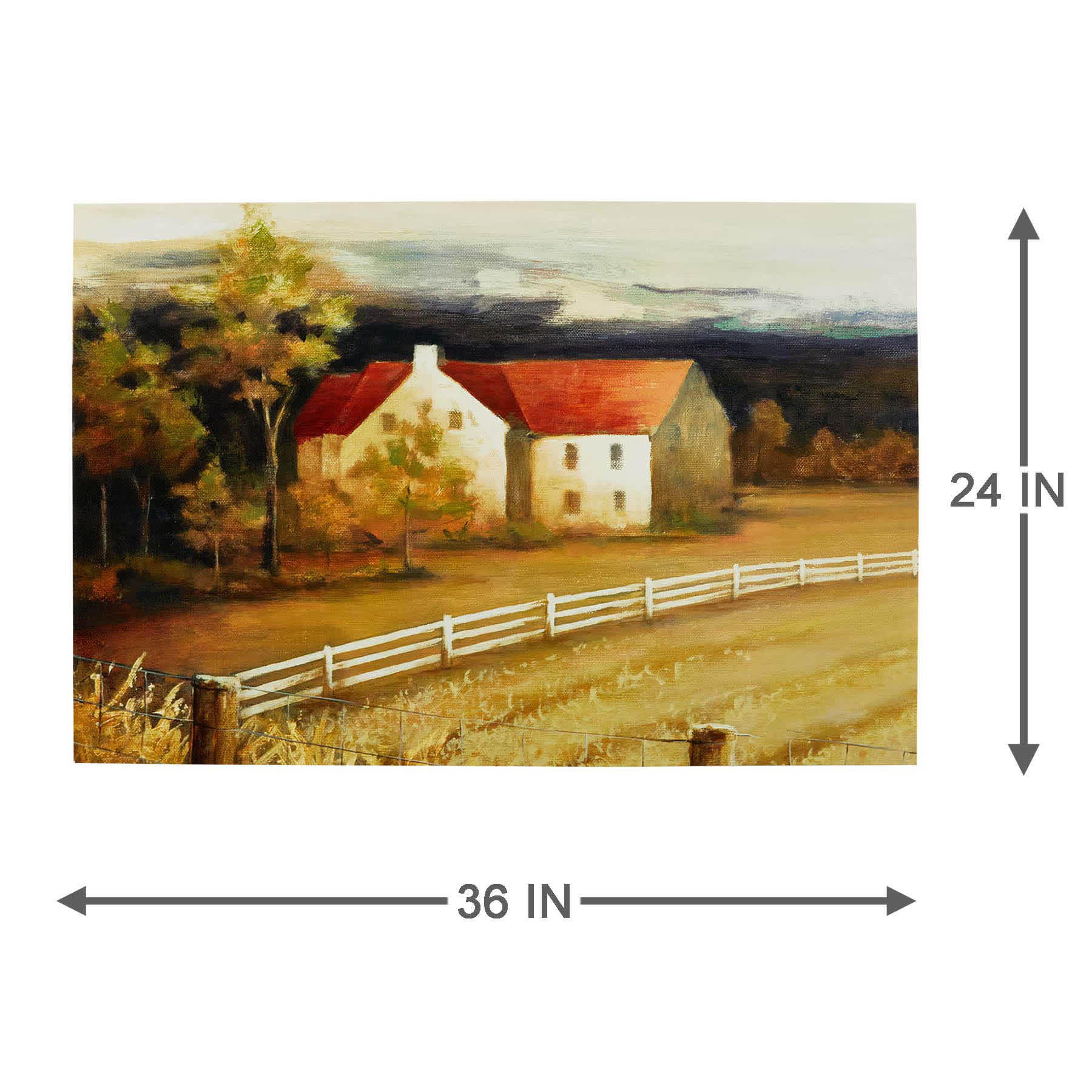 Country Farm House Canvas Wall Art, 24x36