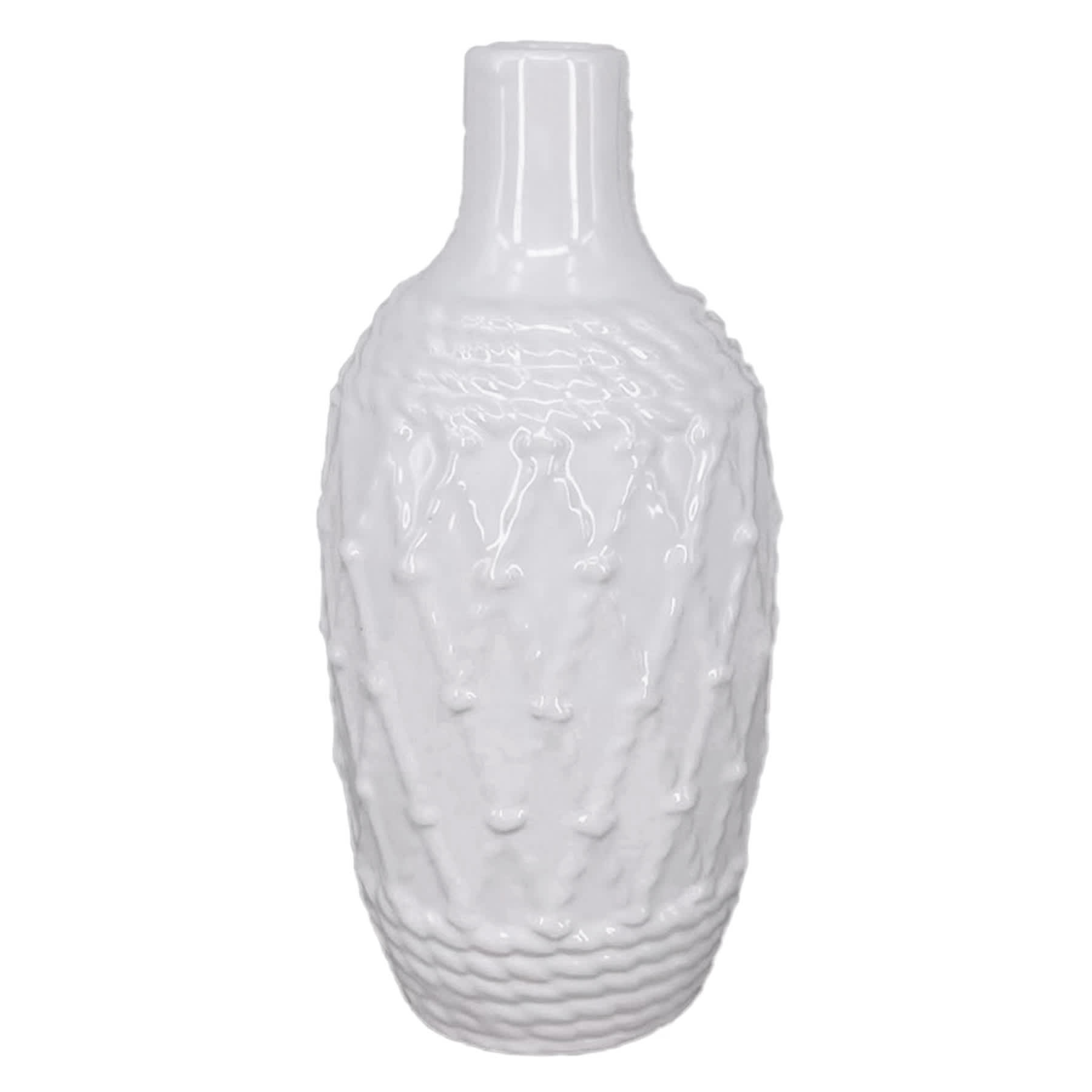 Ty Pennington White Ceramic Rope Vase, 7"