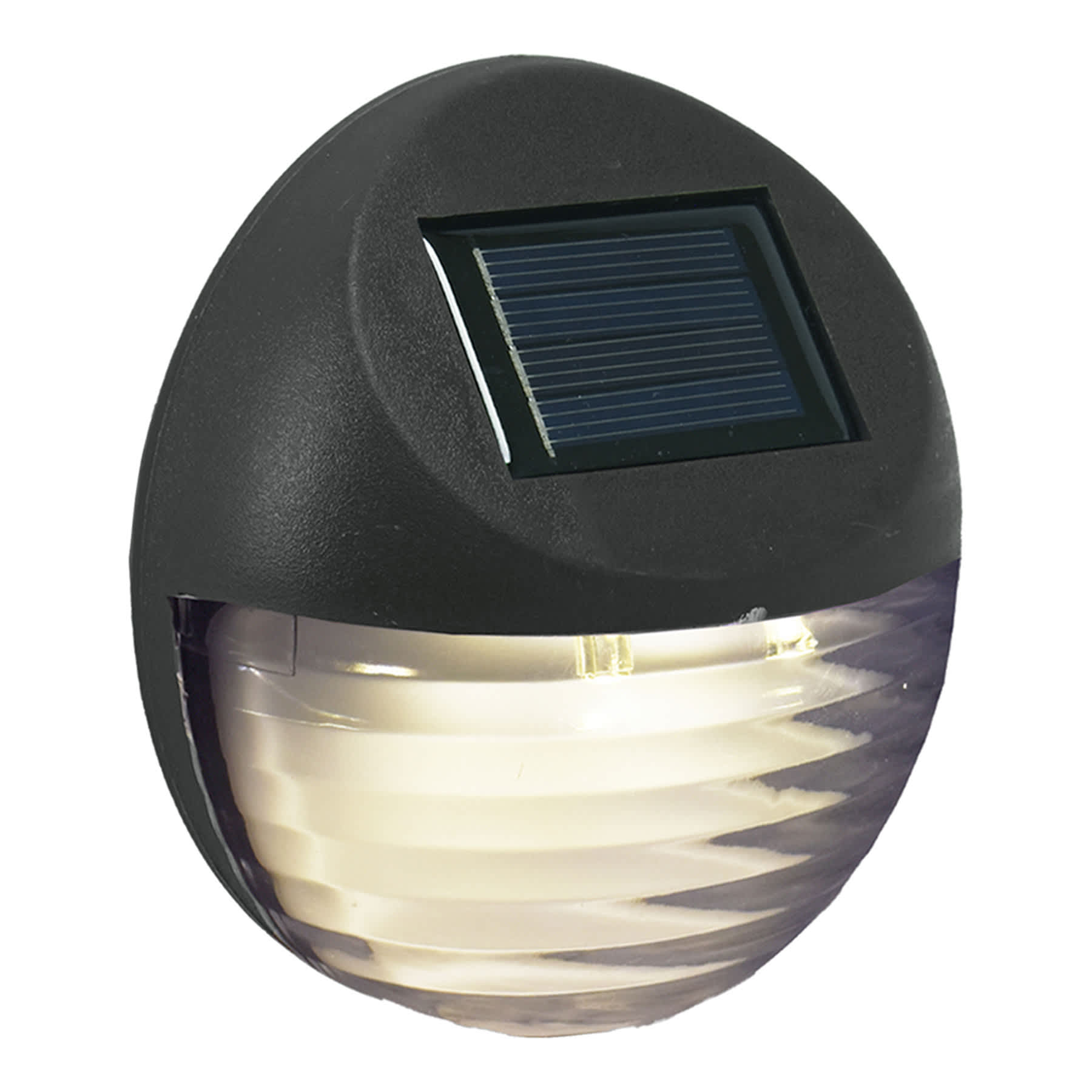 2-Lumen Solar Black Circle Deck Light