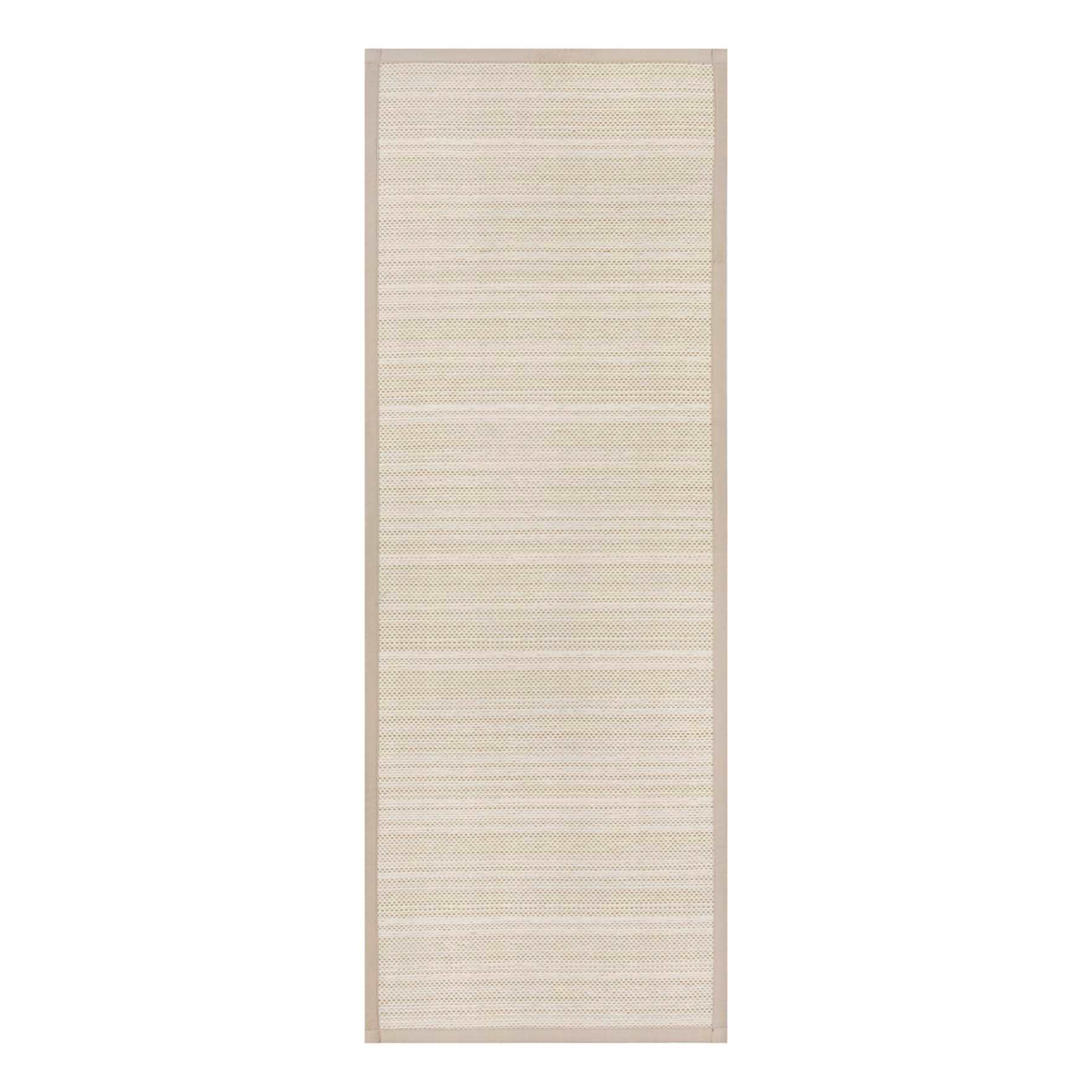 Natural Striped Puff-Back Washable Kitchen Runner, 2x5