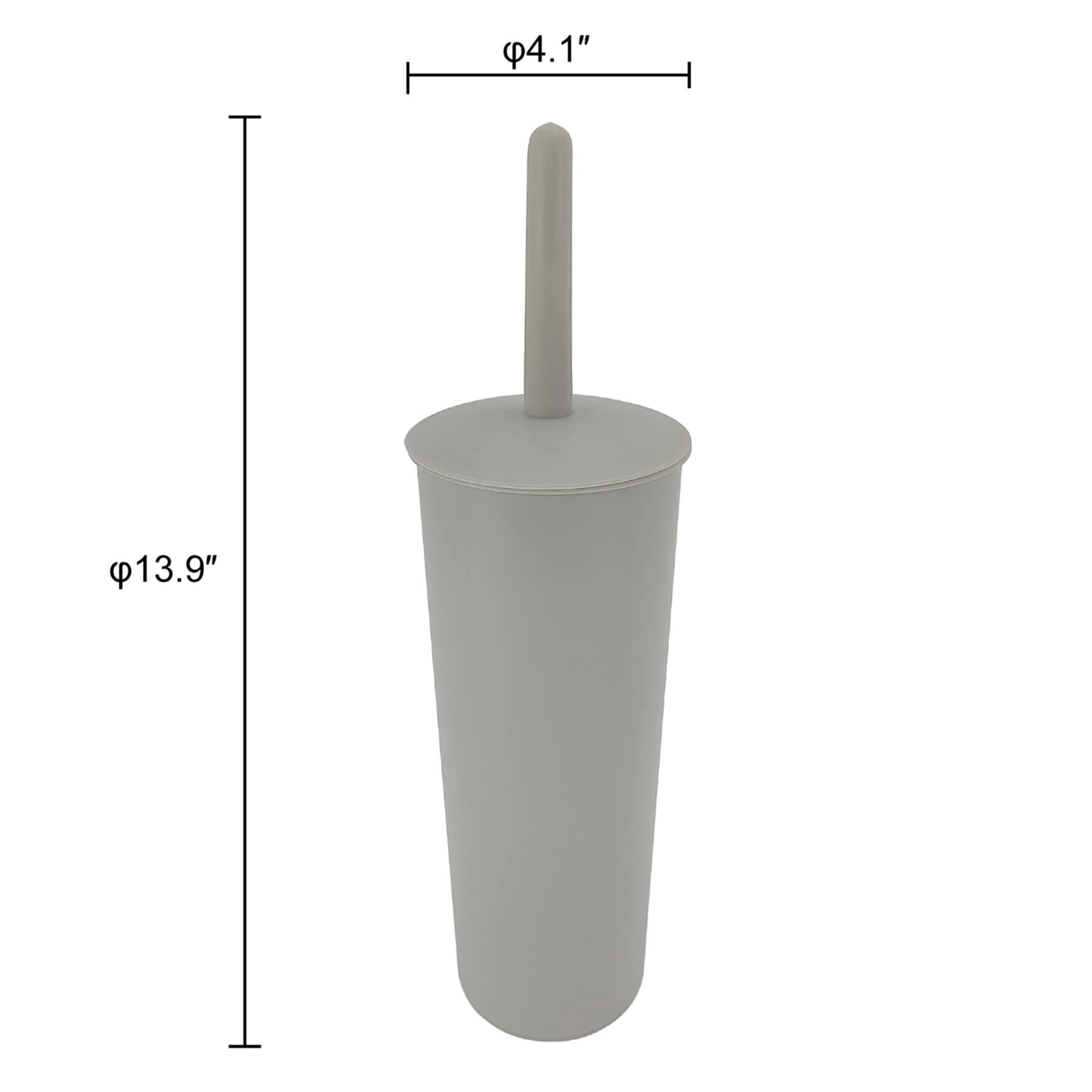 Bren Grey Plastic Toilet Bowl Brush, 14"