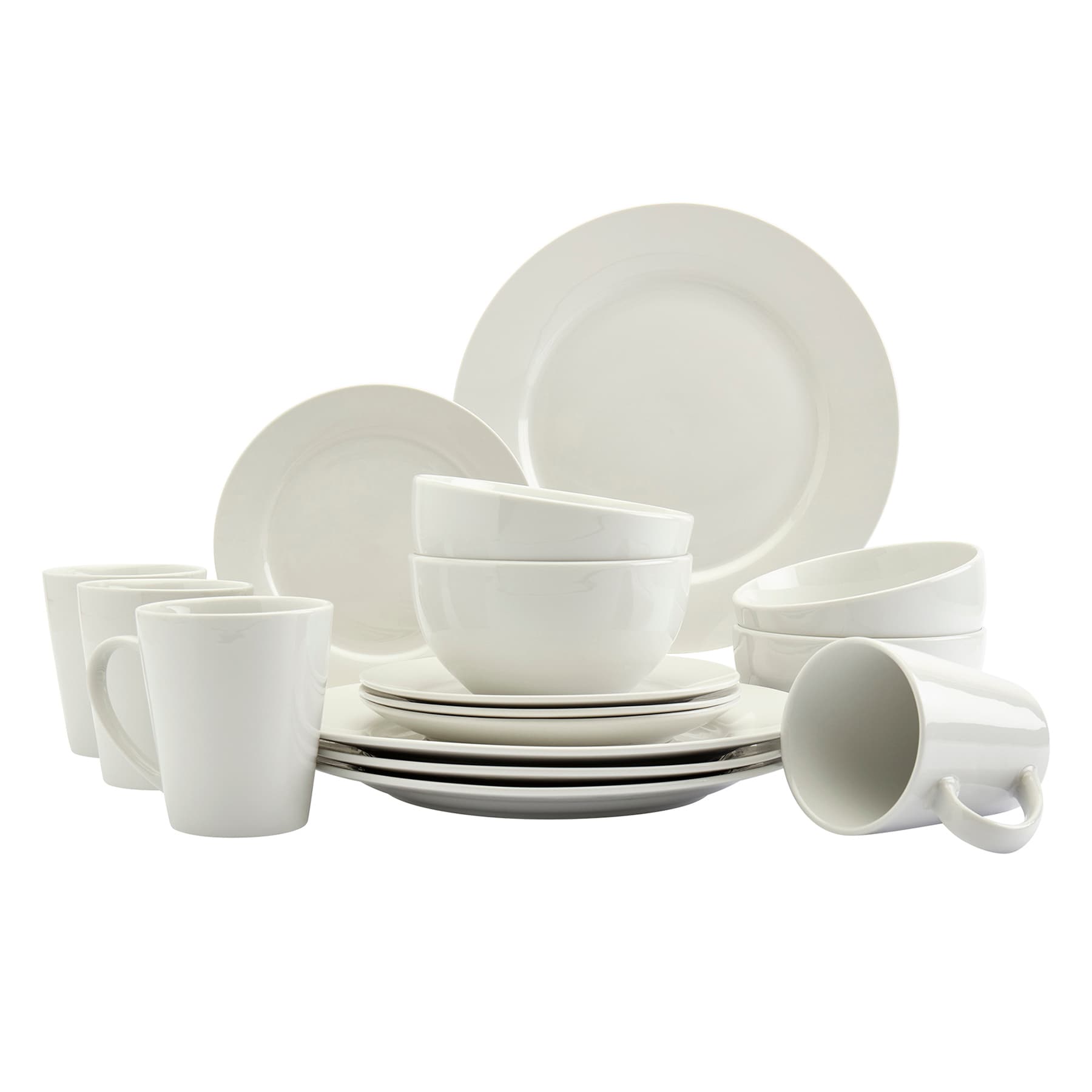 16-Piece Classic Rim Dinner Set, White