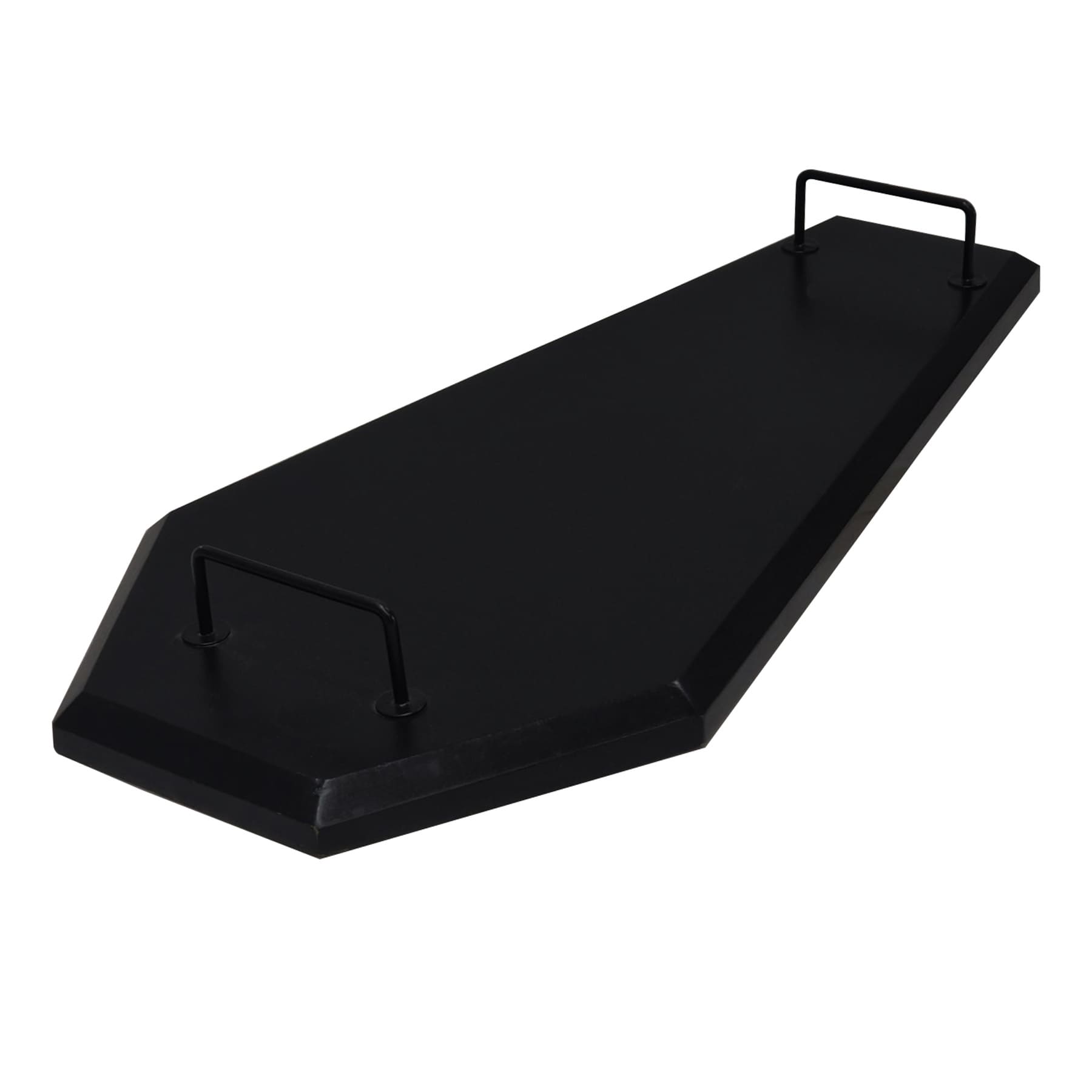 Midnight Shadows Black Wooden Coffin Charcuterie Board with Handles, 24x12