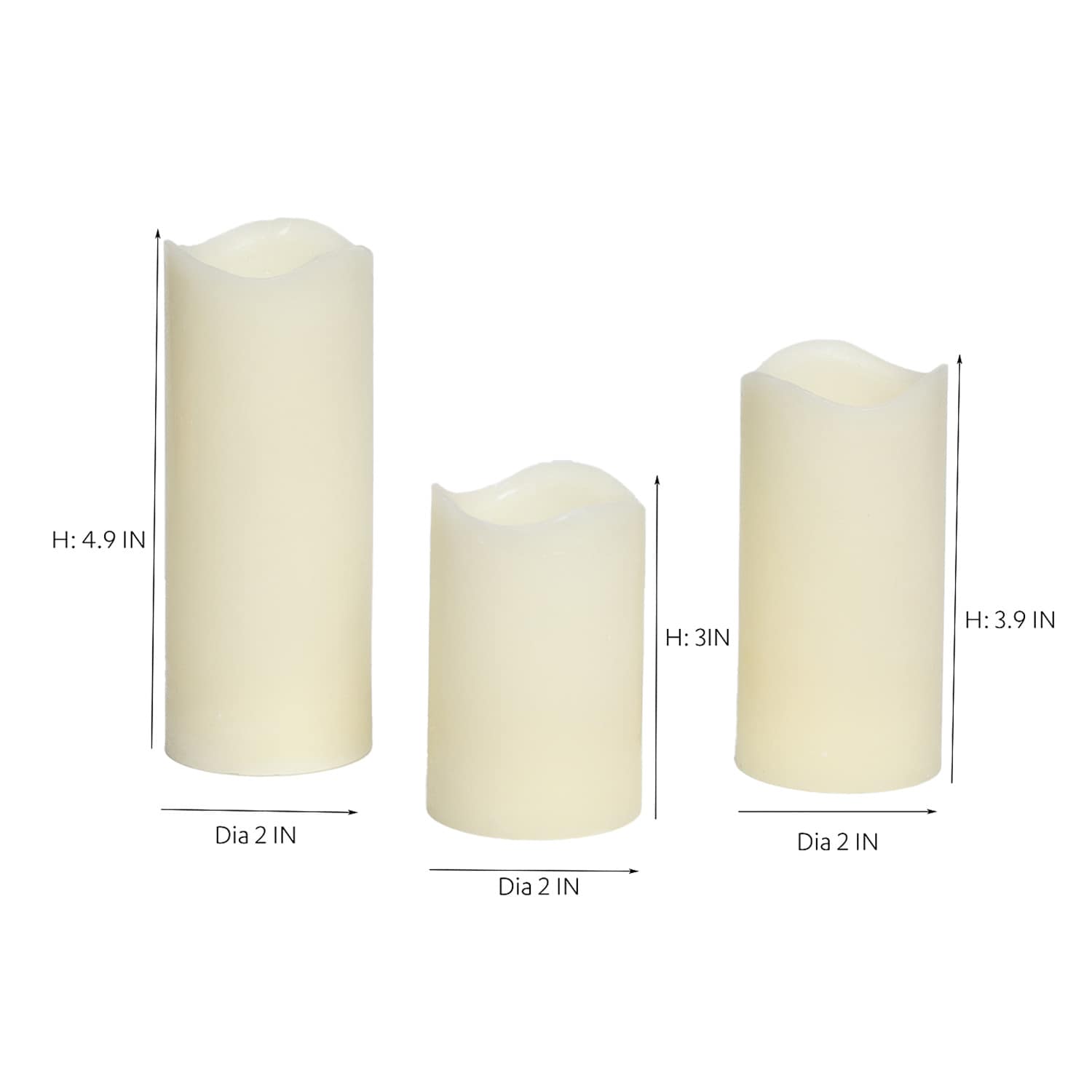 3-Pack LED Wax Pillar Candles