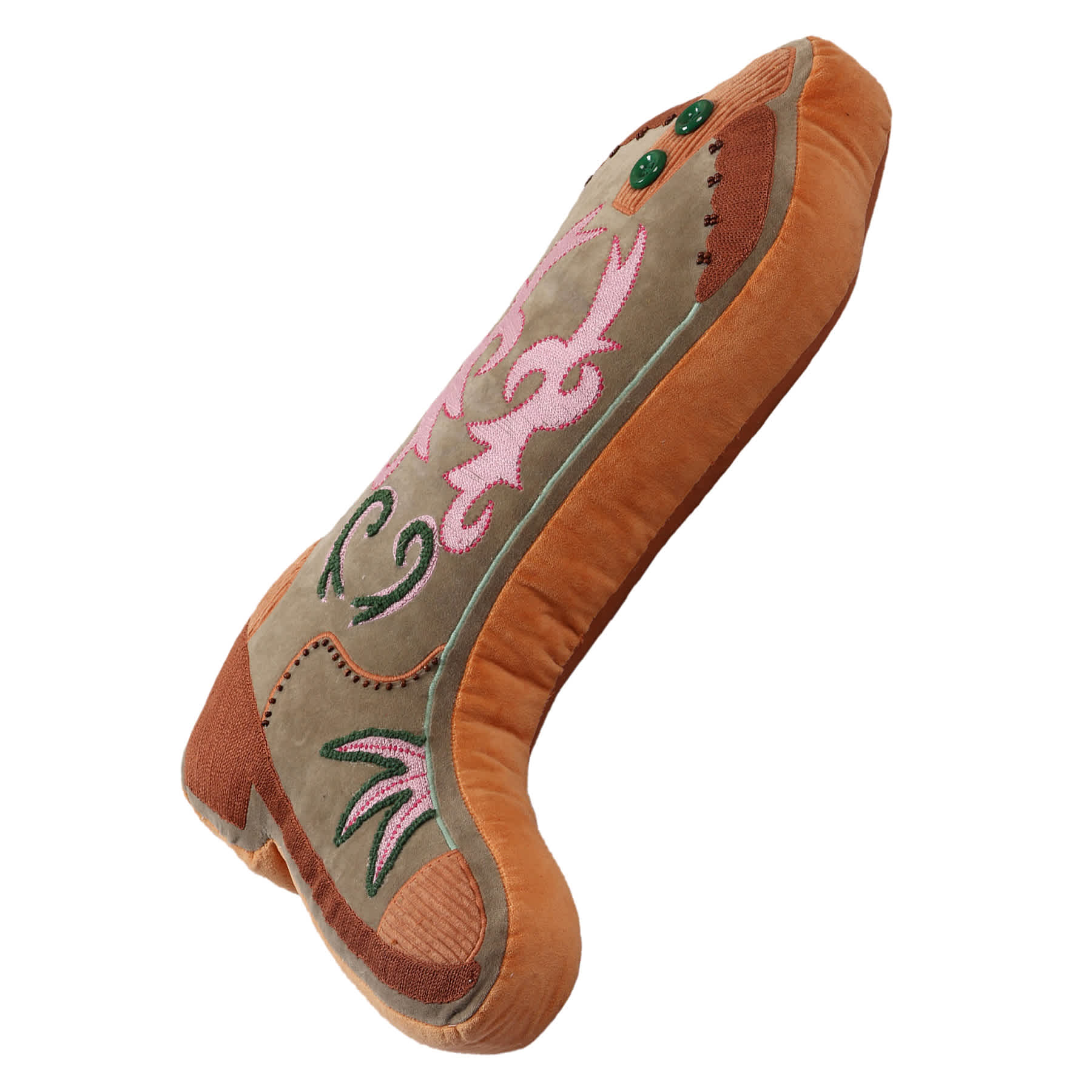 Western Boot Shaped Throw Pillow, 18x13