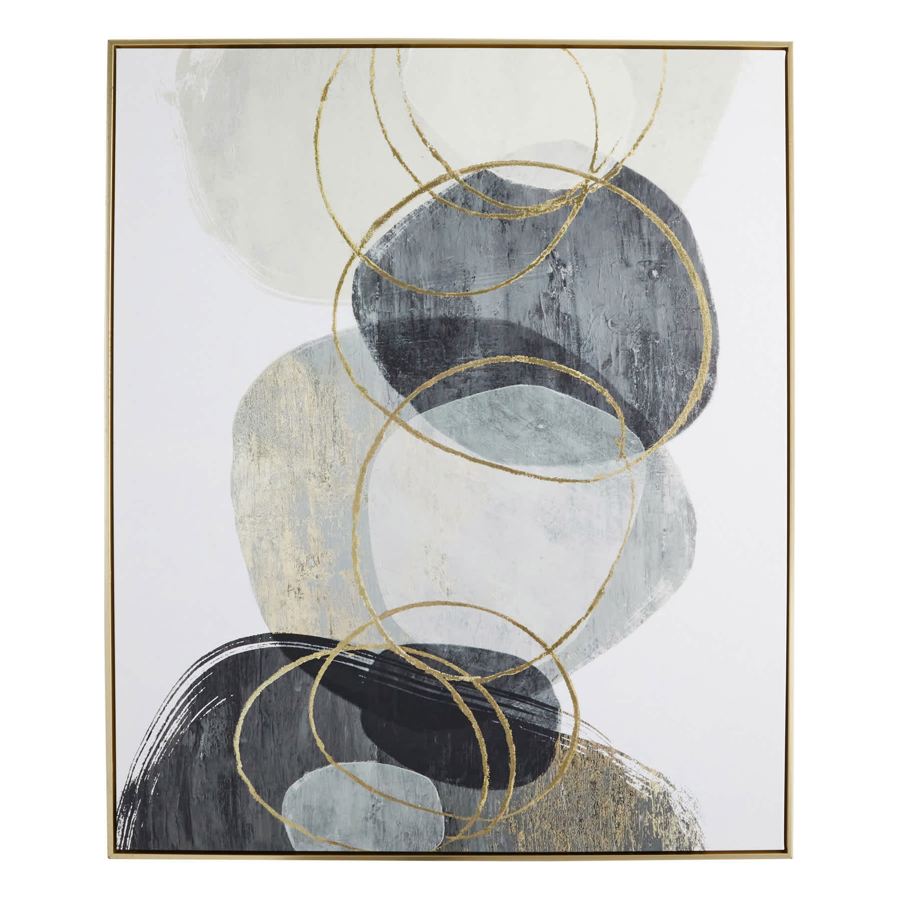 Crosby St Framed Foiled Abstract Canvas Wall Art, 41x49