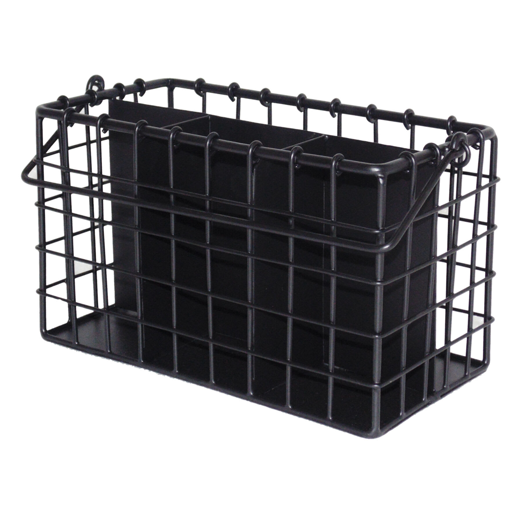 Iron Wire Grid Pattern Utensil Caddy