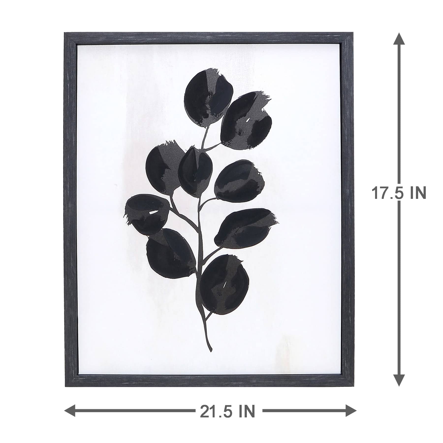Found & Fable Framed Black Stem Botanical Canvas Wall Art, 17.5x21.5