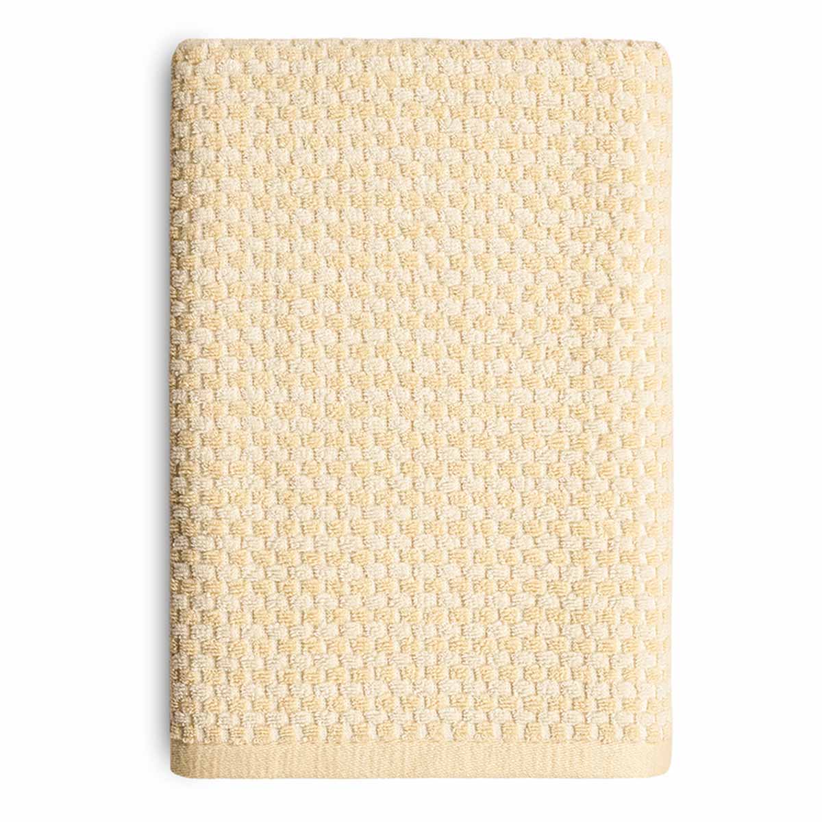 Honeybloom Plush Performance Yellow Popcorn Cotton Bath Towel, 30x54