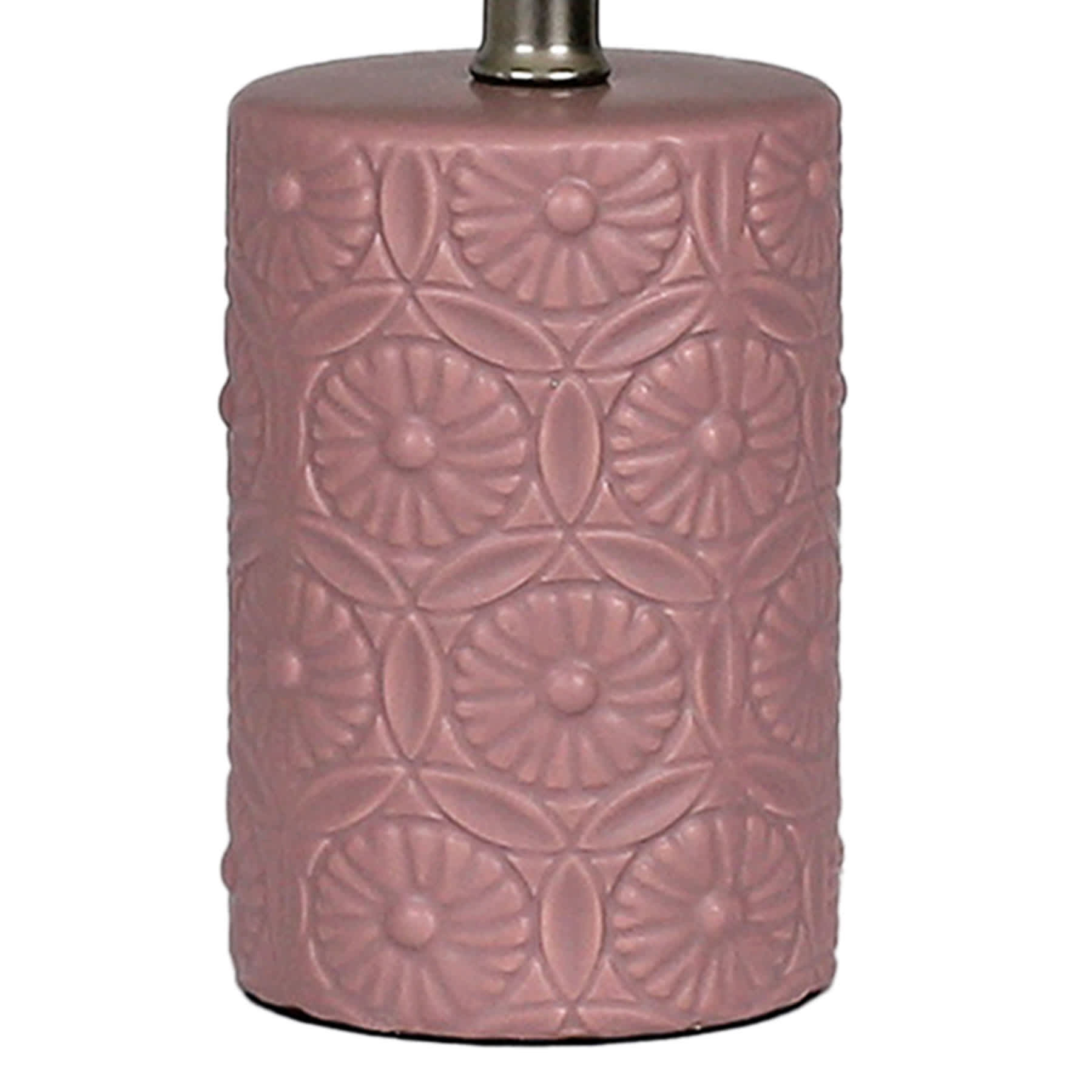 Honeybloom Purple Ceramic Flower Mini Table Lamp with Shade, 12"