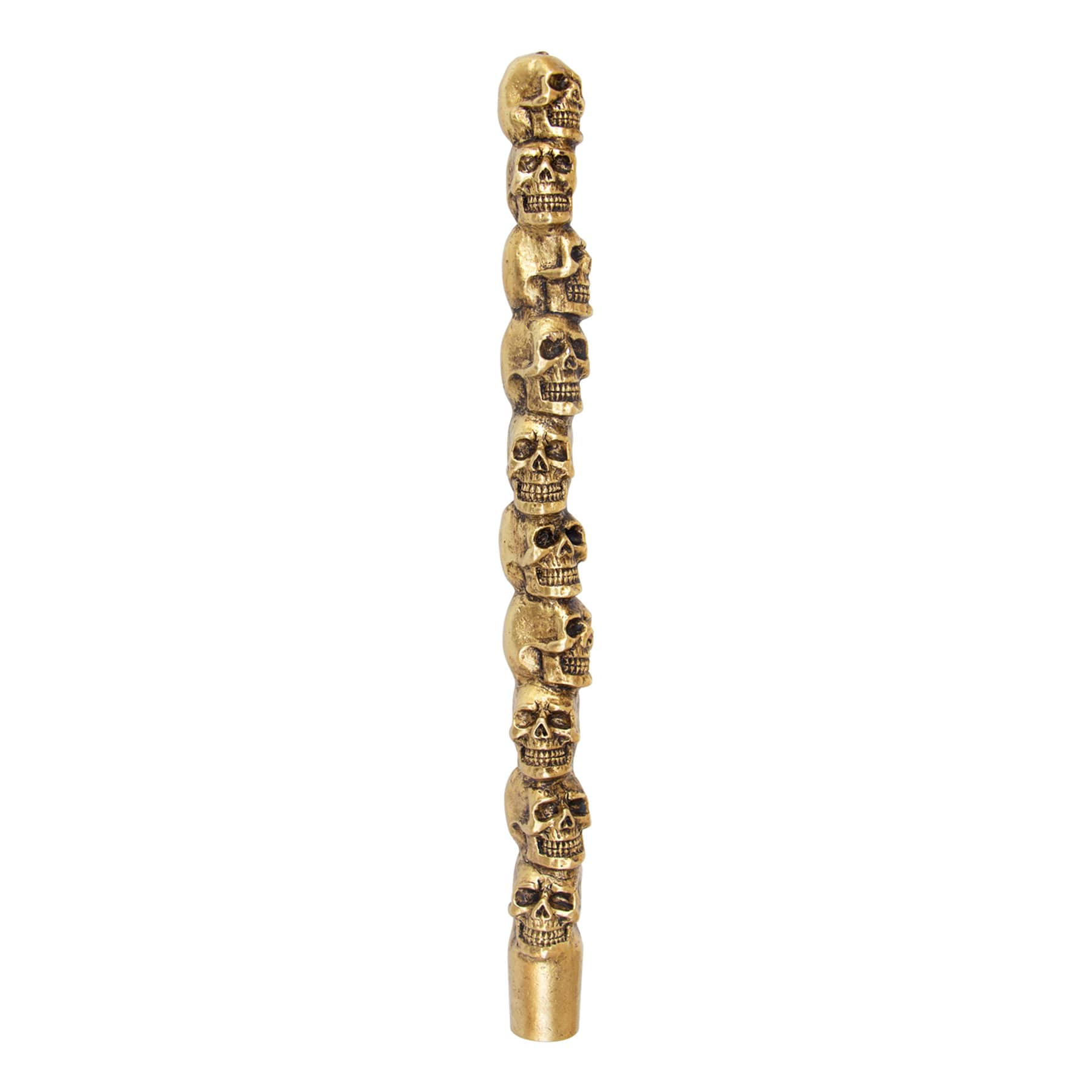 Gold Skull Bleeding Taper Candle, 12"