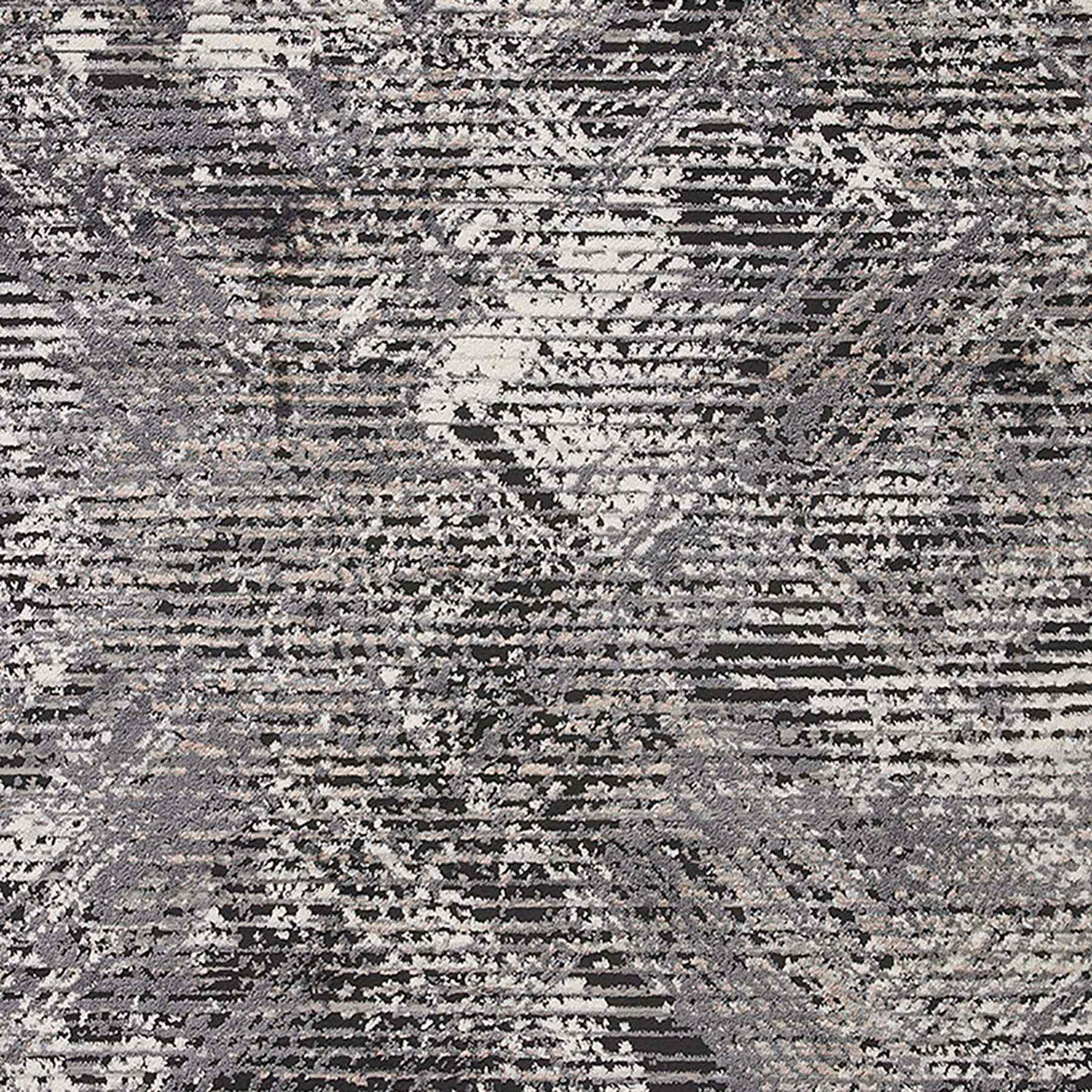 (D554) Estie Charcoal & Black Area Rug, 5x7