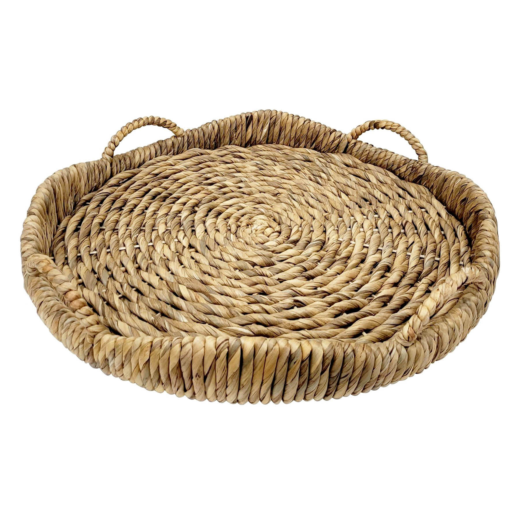 Natural Wicker Round Tray, 22"