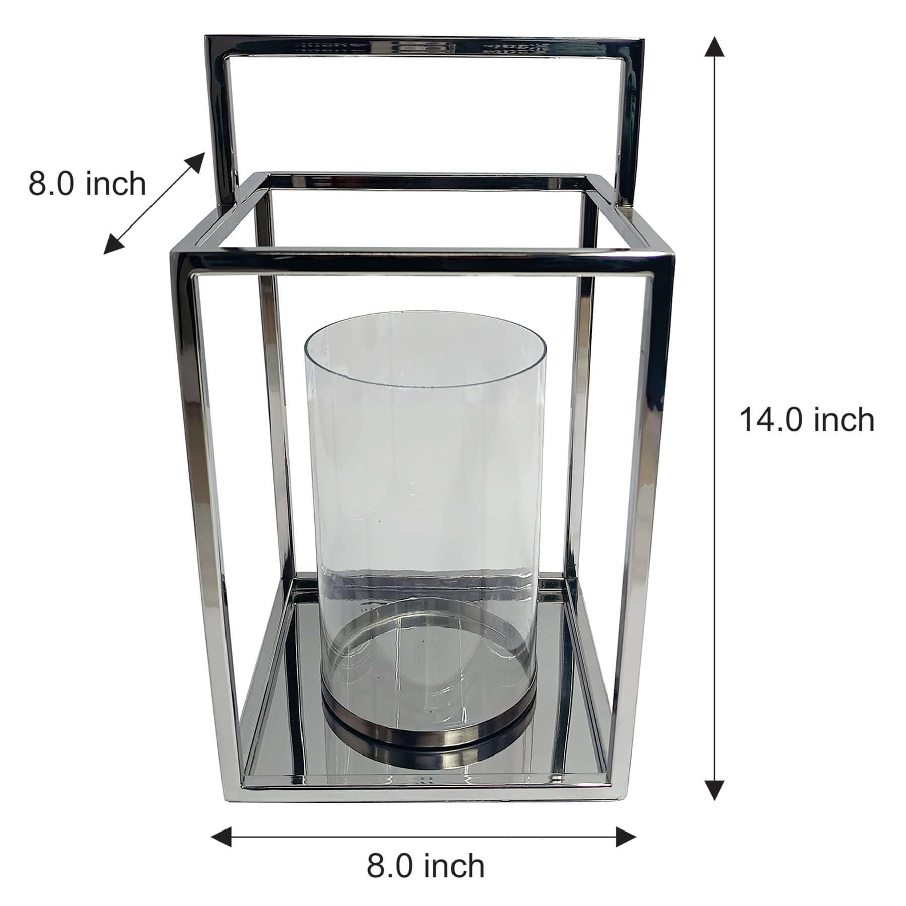 Chrome Lantern with Handle, 14"