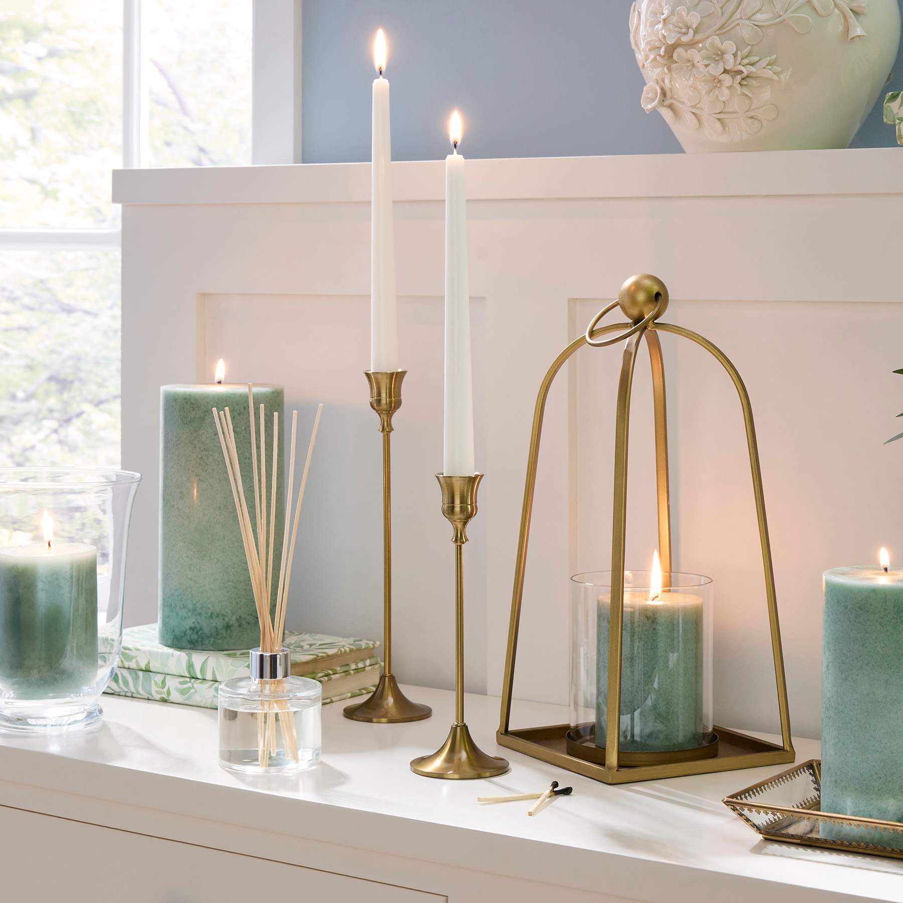 4-Pack White Unscented Overdip Taper Candles, 10"