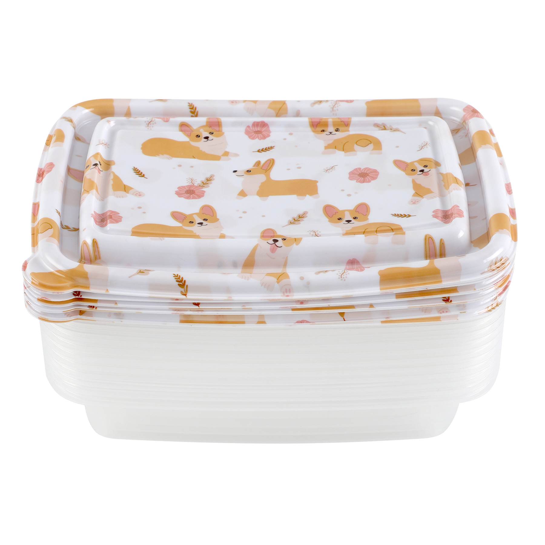 20-Piece Corgi Rectangle Food Storage Set