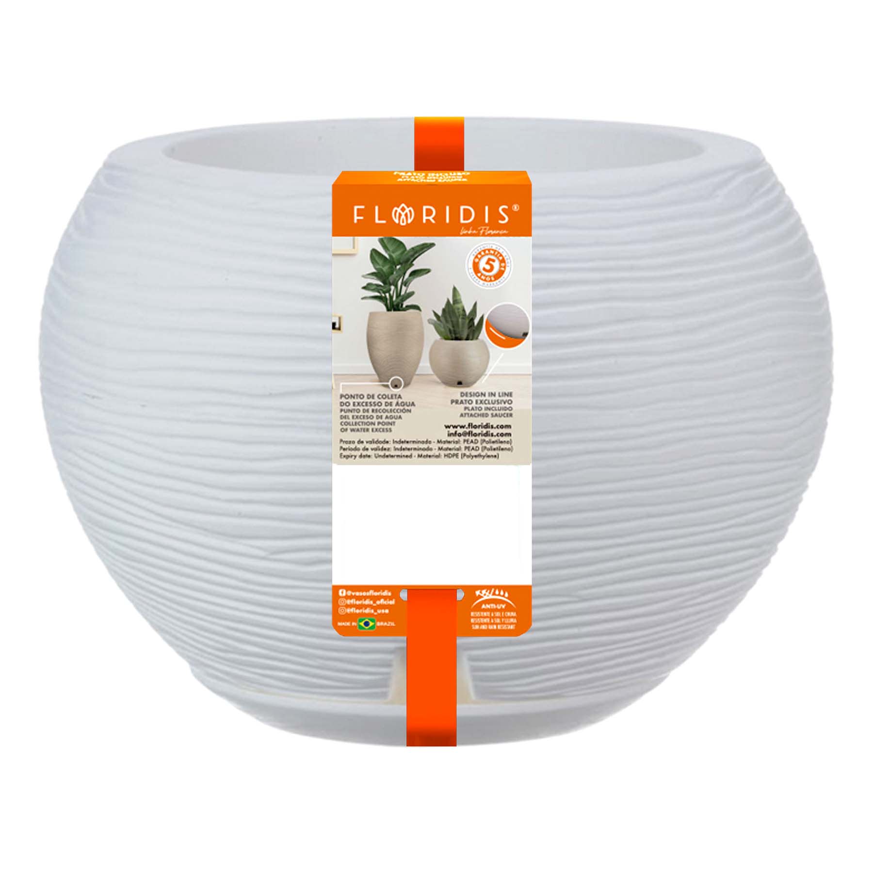 Florenca White Outdoor Planter, Small